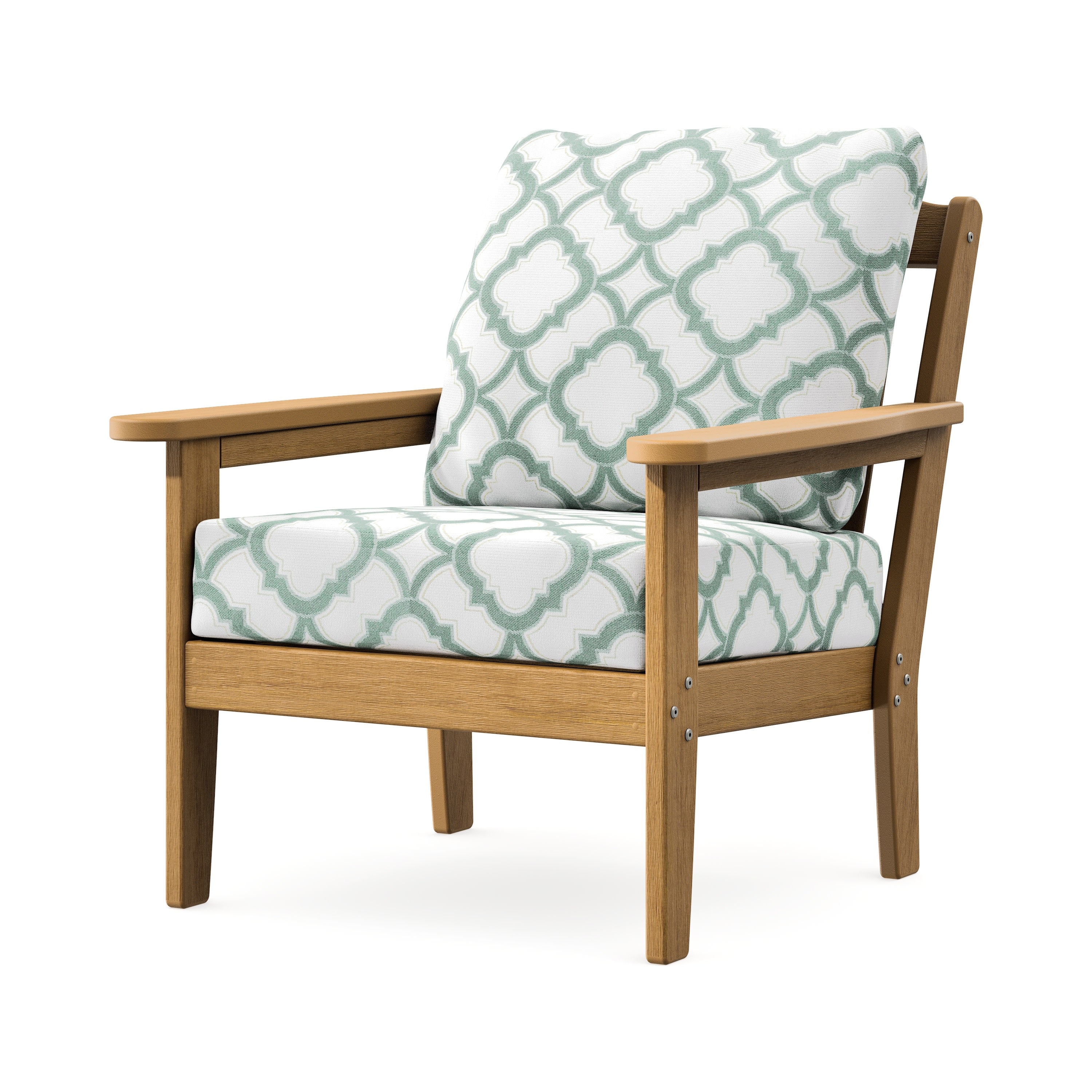 Cottage Deep Seating Chair in Natural / Trellis Glacier Spa