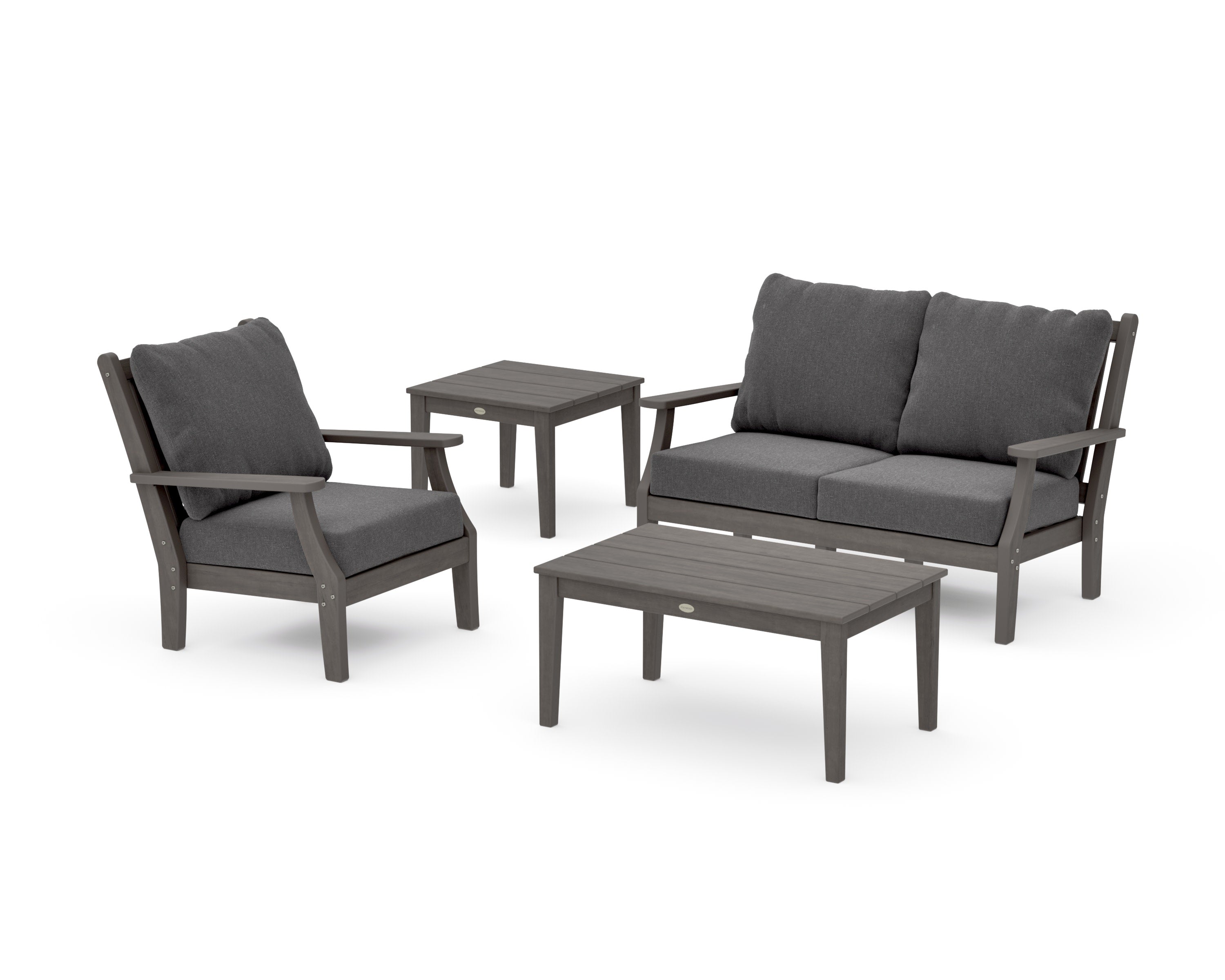 Wovendale 4-Piece Deep Seating Set in Driftwood / Ash Charcoal