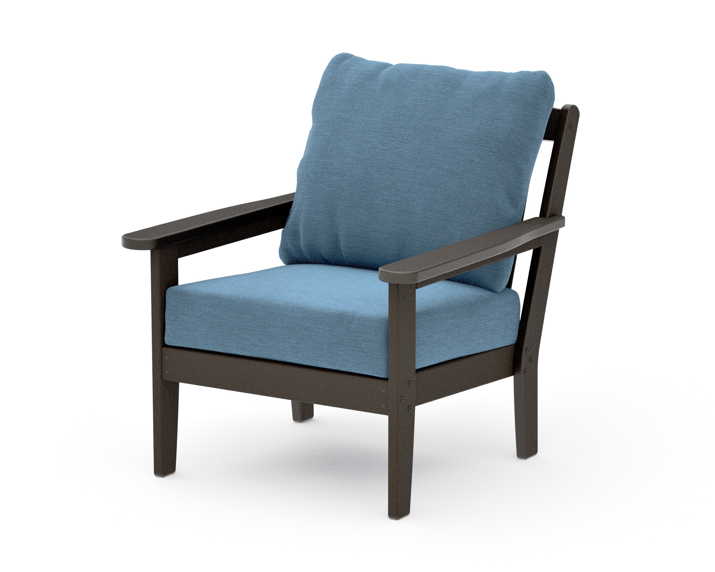 Cottage Deep Seating Chair in Vintage Coffee / Sky Blue