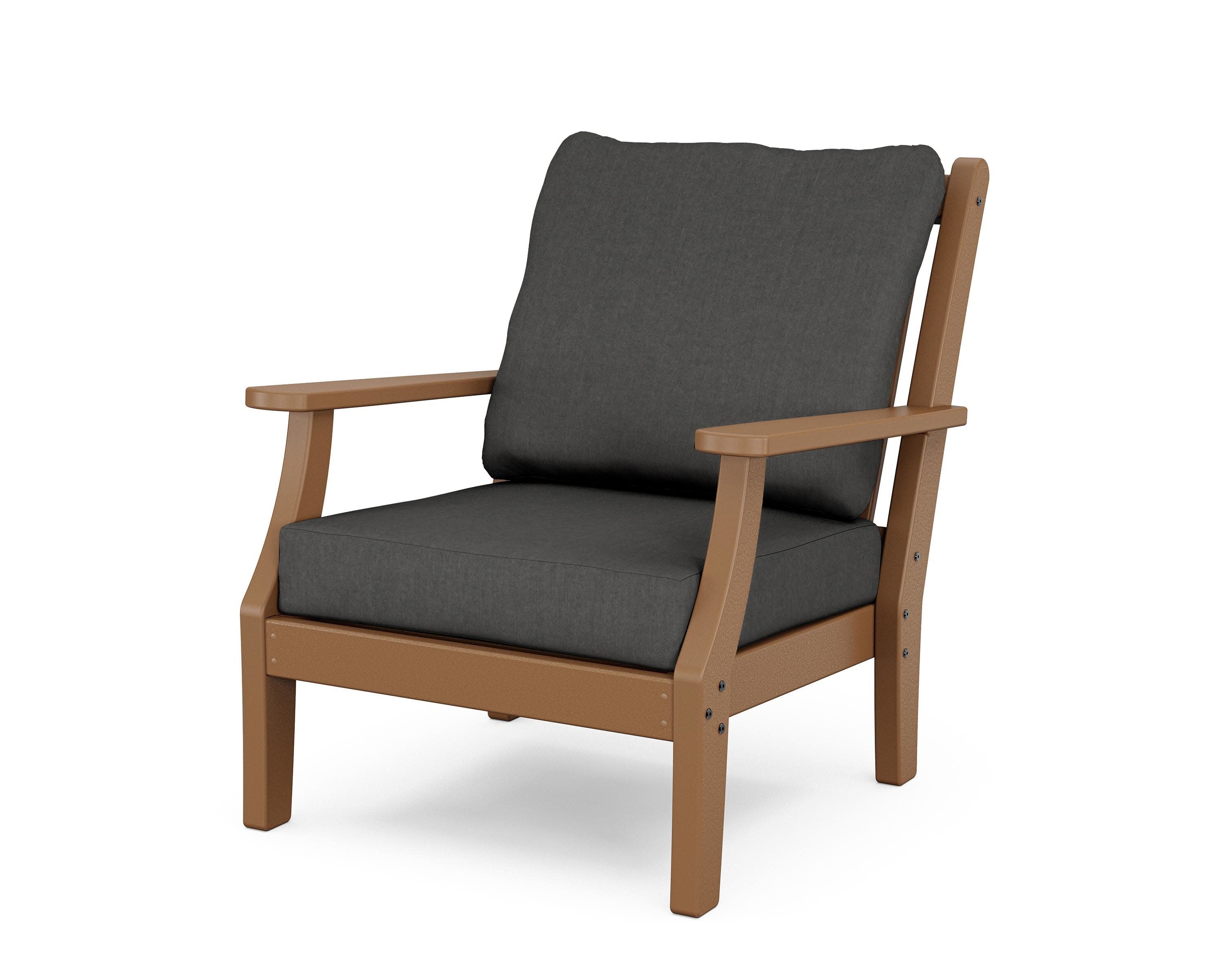 Wovendale Deep Seating Chair in Teak / Spectrum Carbon