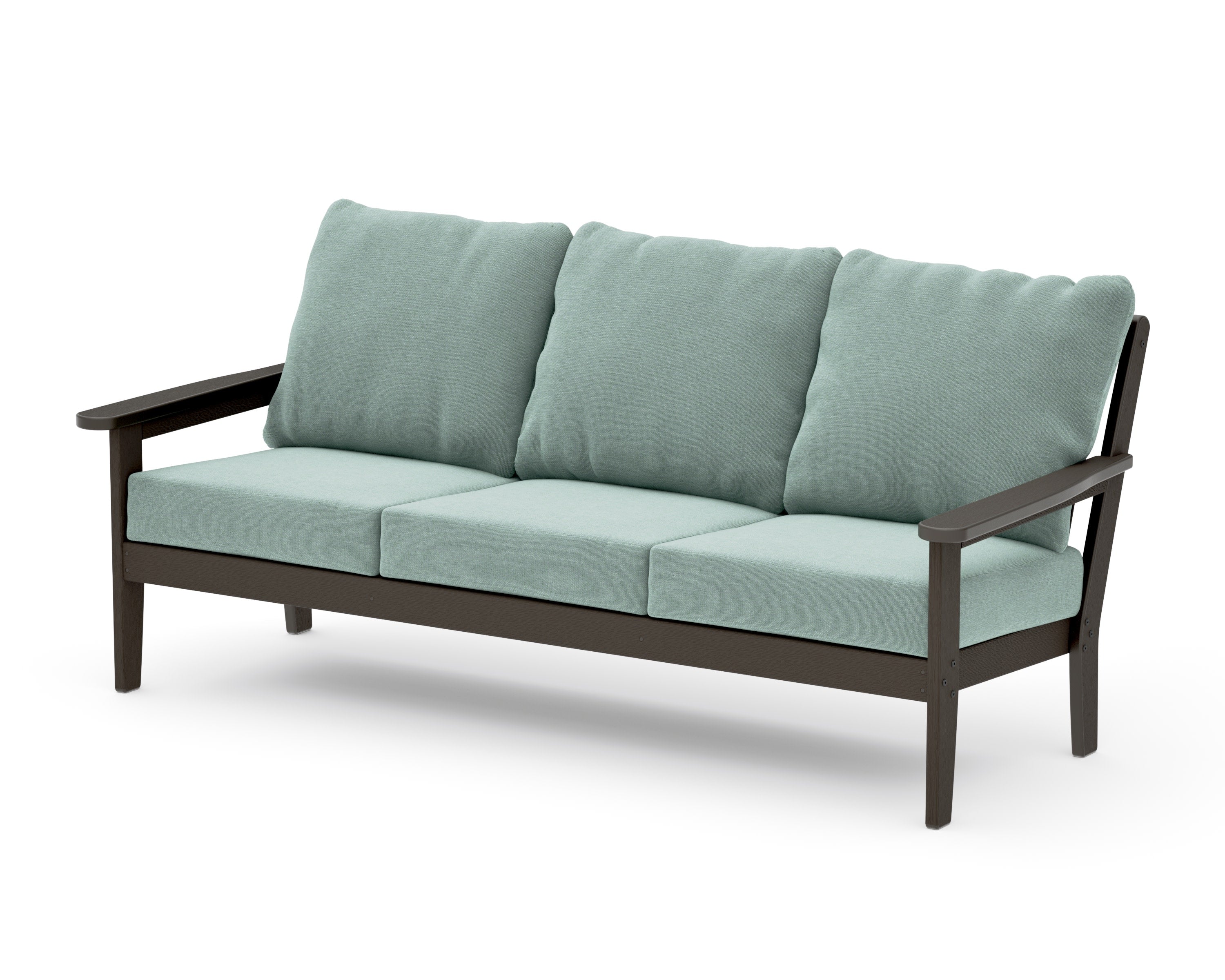 Cottage Deep Seating Sofa in Vintage Coffee / Glacier Spa