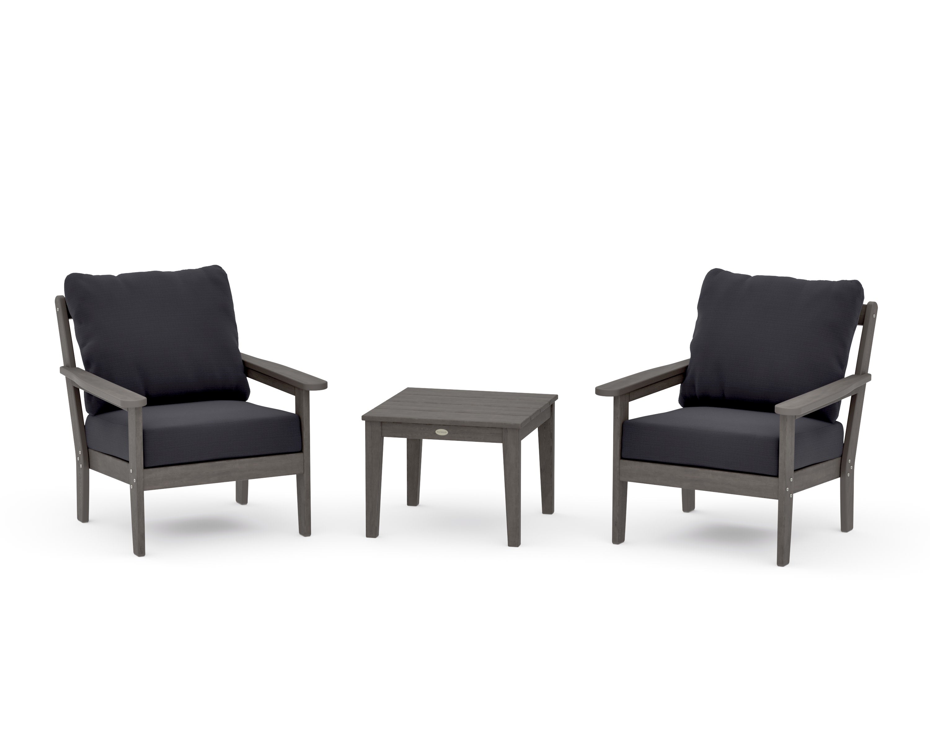 Cottage 3-Piece Deep Seating Set in Driftwood / Midnight Linen