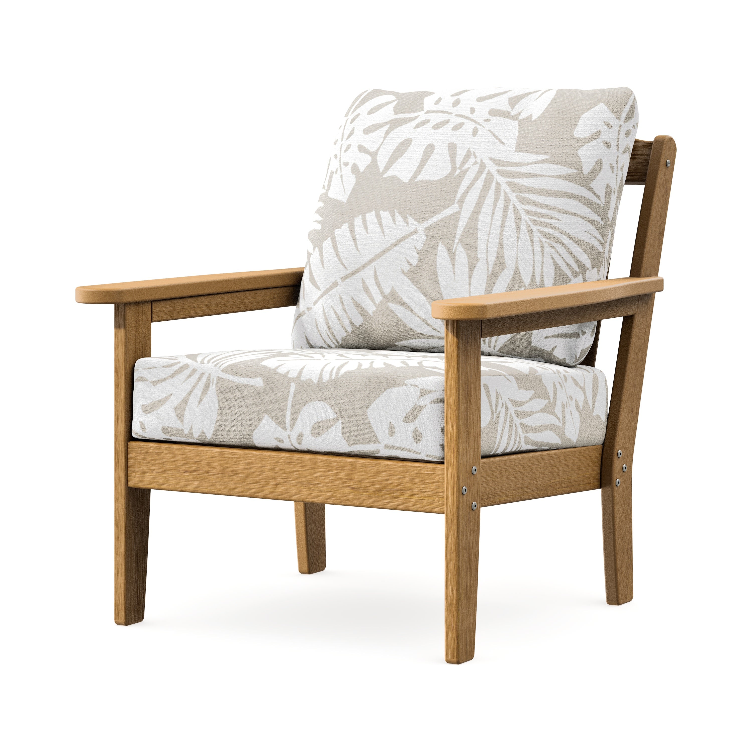 Cottage Deep Seating Chair in Natural / Leaf Dune Burlap