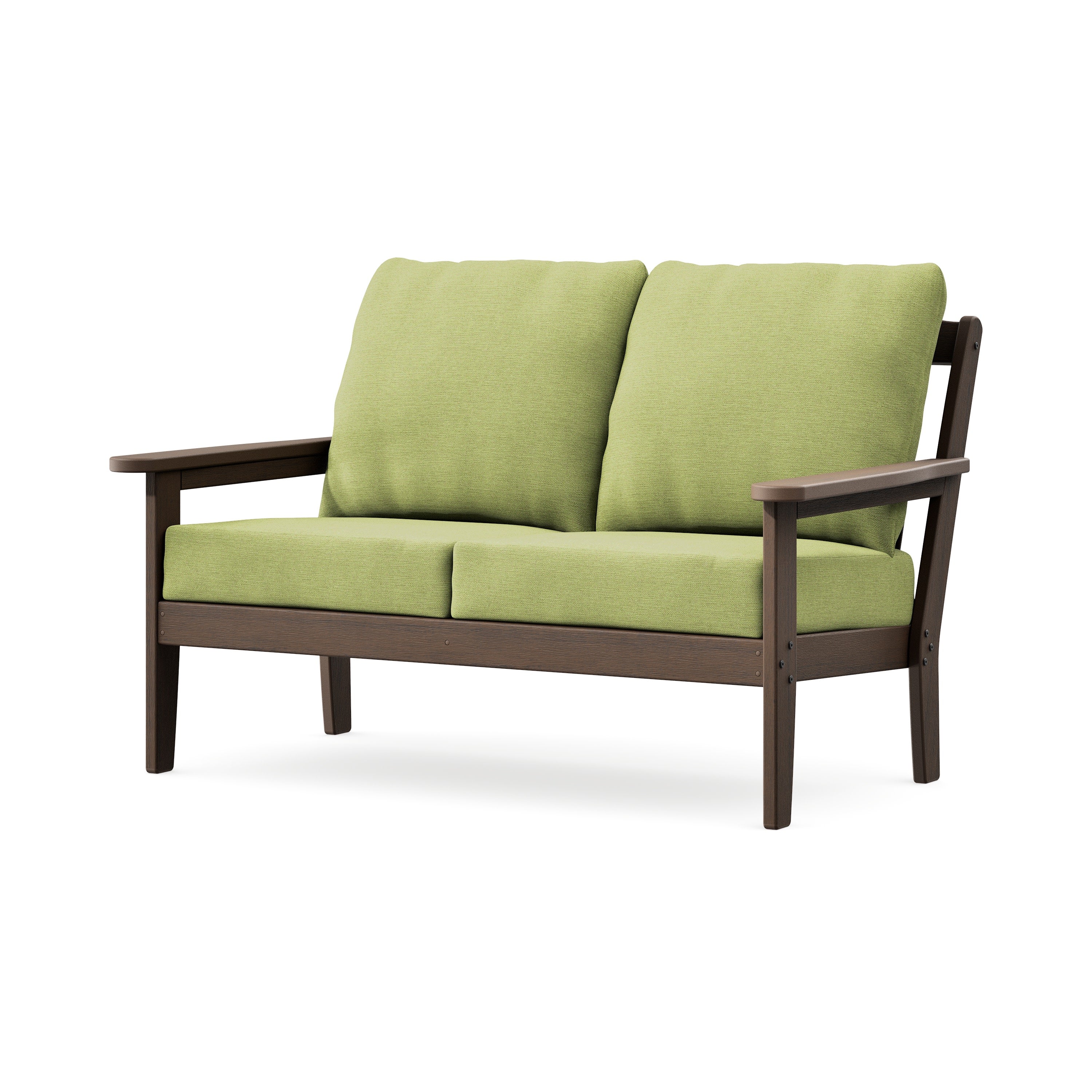 Cottage Deep Seating Loveseat in Kona / Chartreuse Boucle
