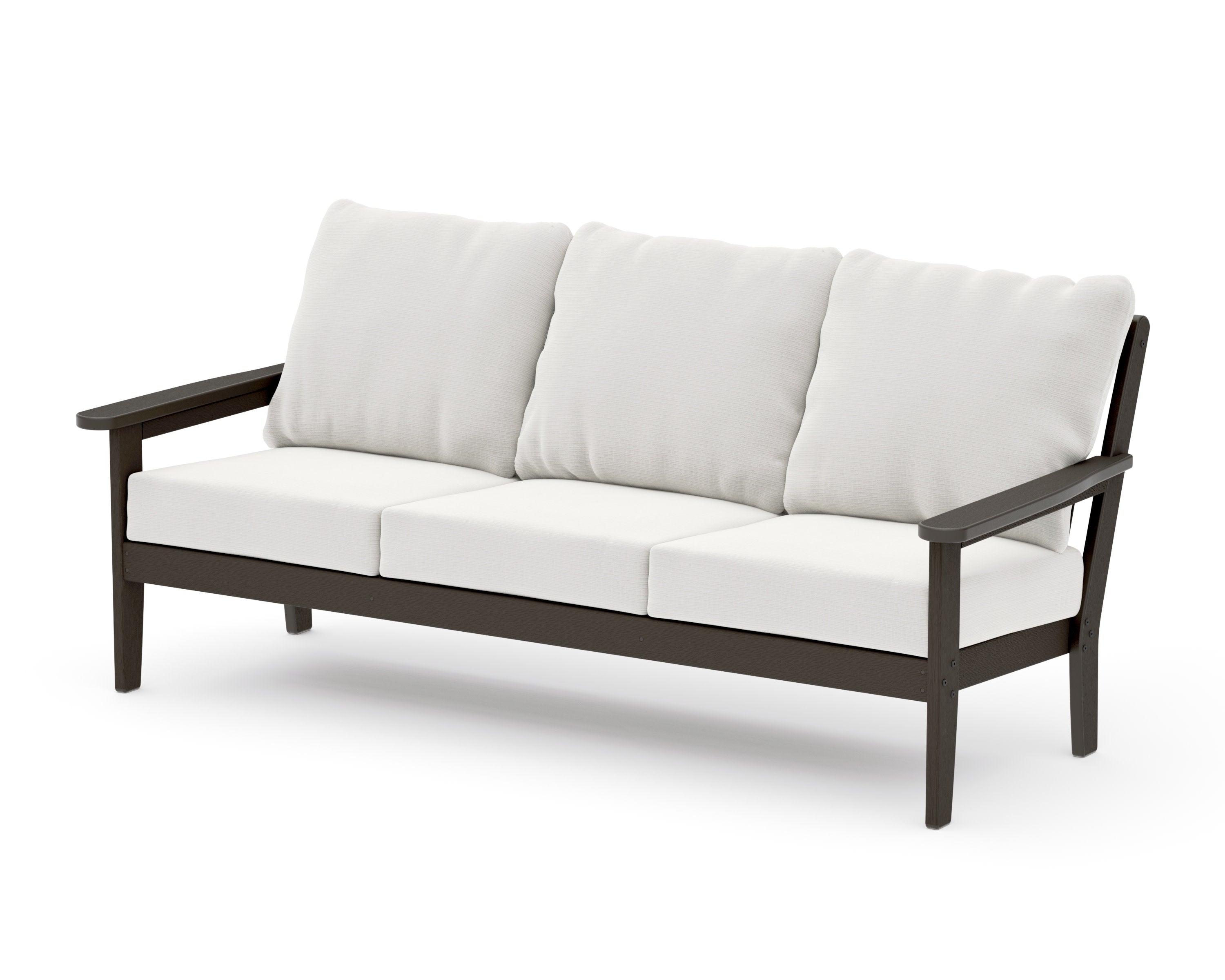 Cottage Deep Seating Sofa in Vintage Coffee / Natural Linen