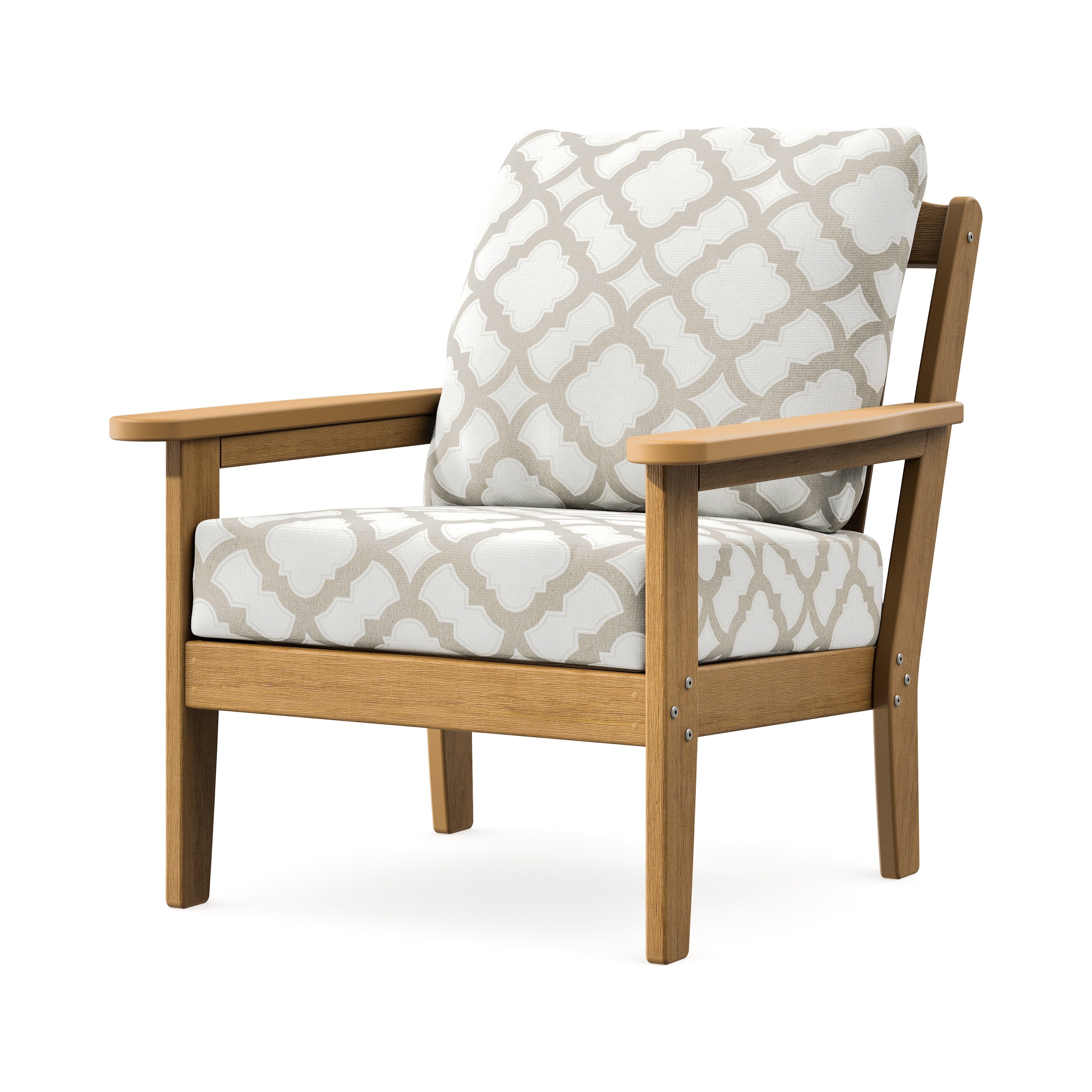 Cottage Deep Seating Chair in Natural / Trellis Dune Burlap