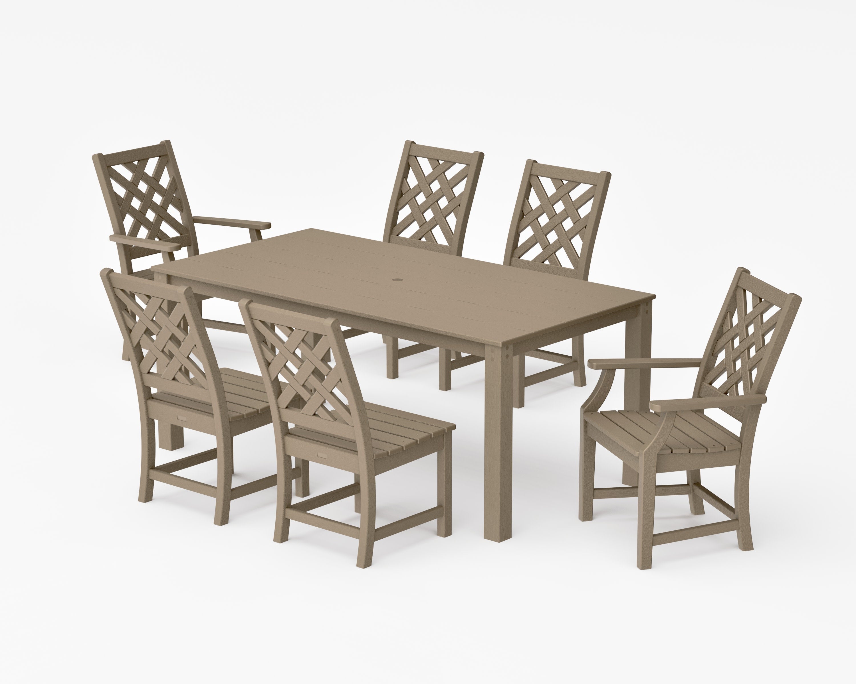 Wovendale 7-Piece Parsons Dining Set in Vintage Sahara