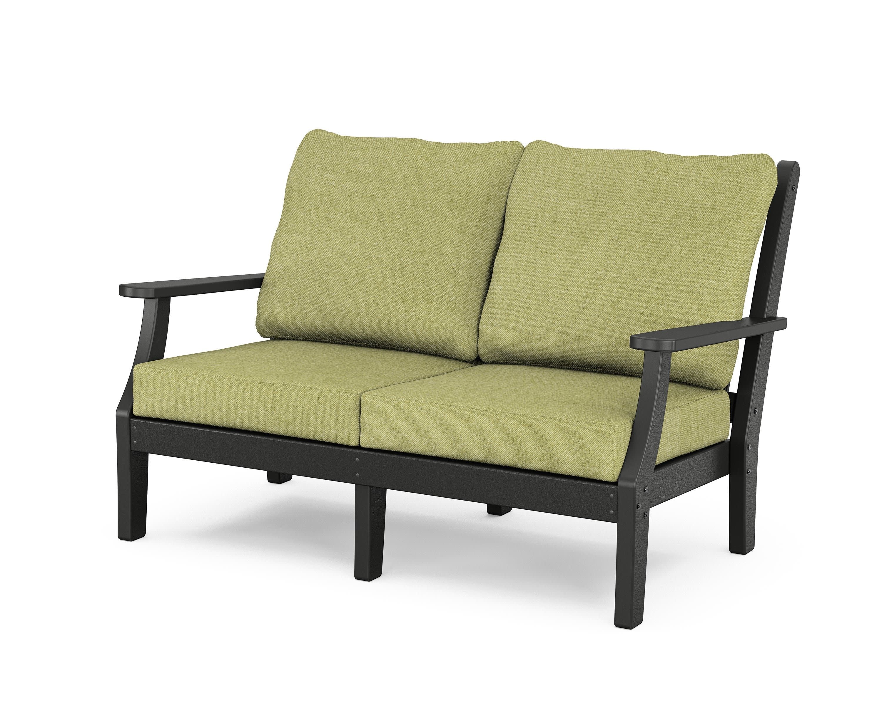 Wovendale Deep Seating Loveseat in Black / Chartreuse Boucle