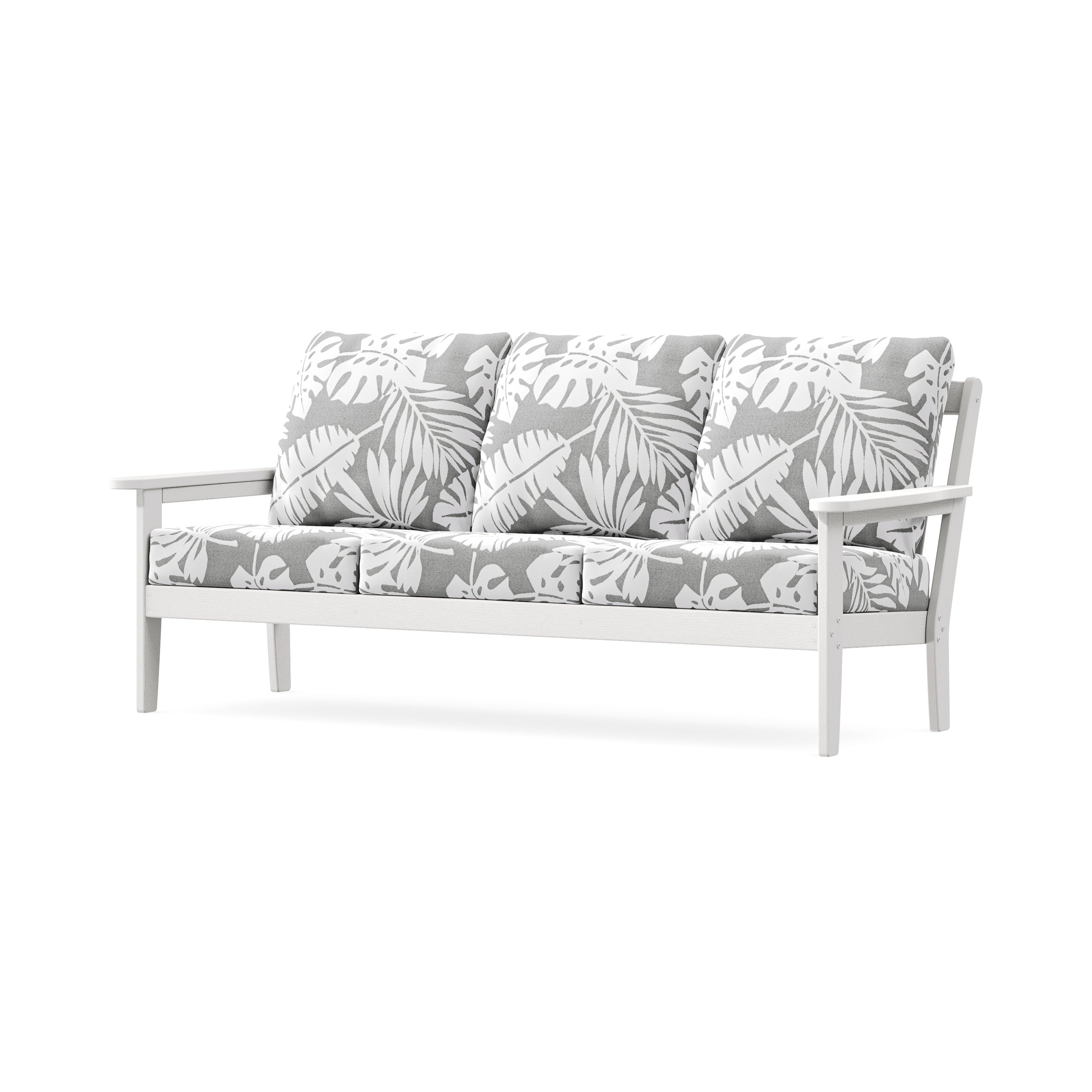 Cottage Deep Seating Sofa in Vintage White / Leaf Grey Mist