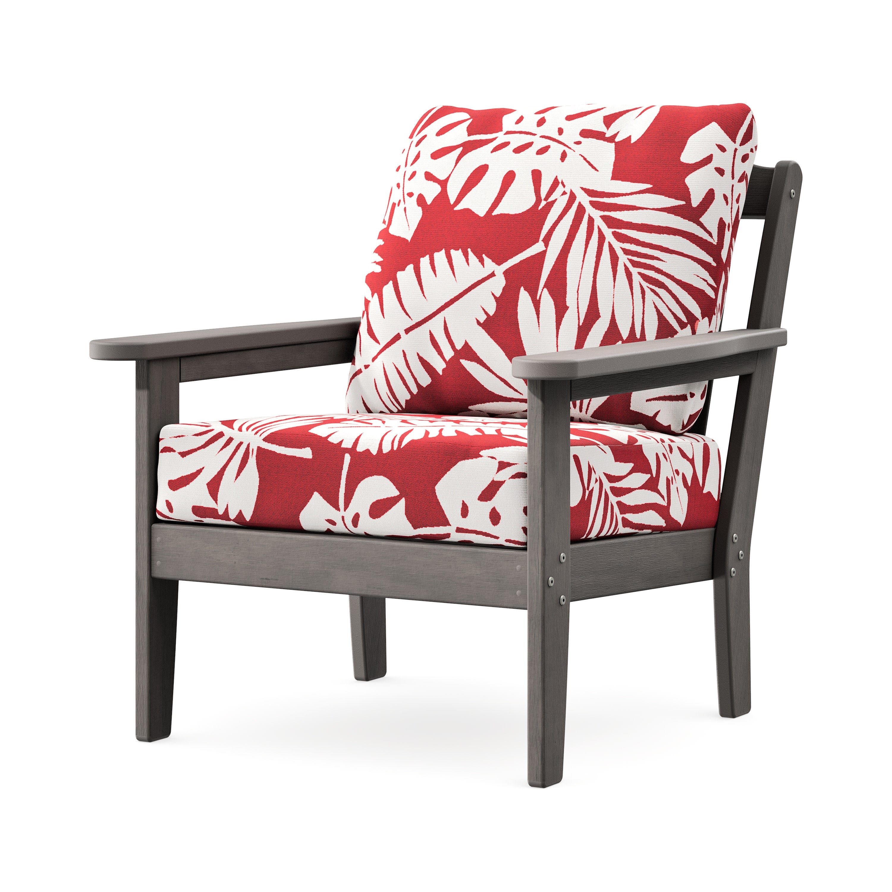 Cottage Deep Seating Chair in Driftwood / Leaf Crimson