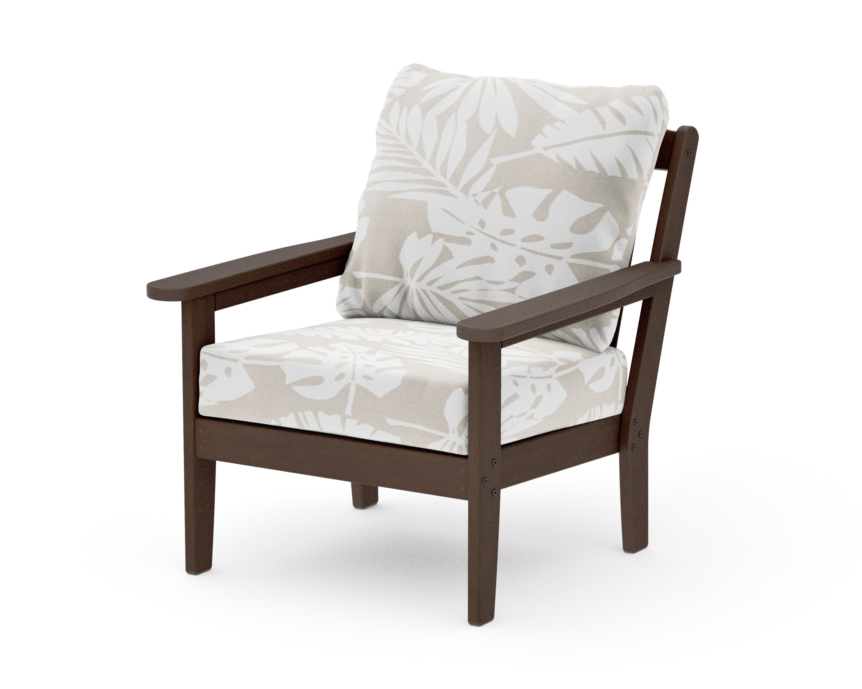 Cottage Deep Seating Chair in Kona / Leaf Dune Burlap