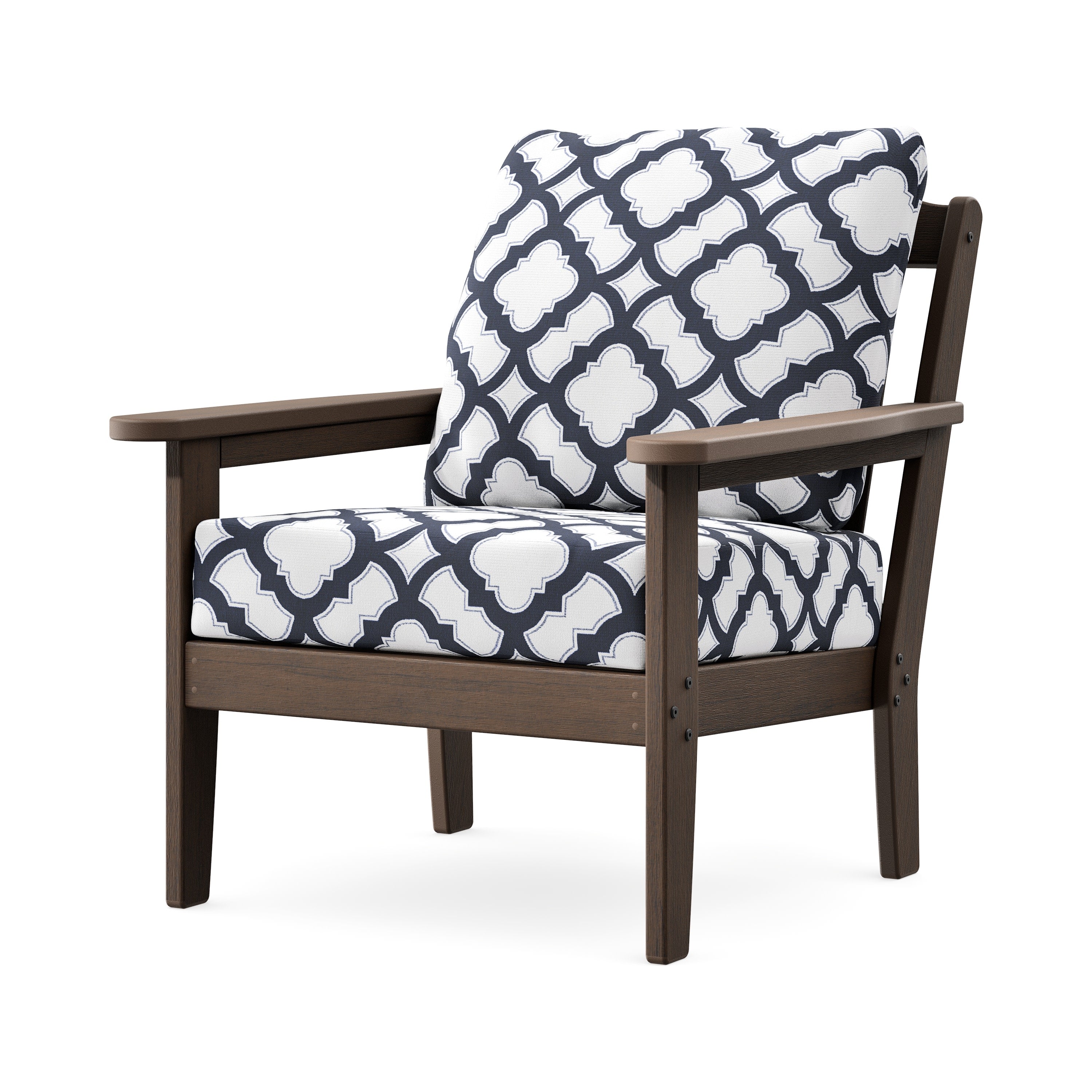 Cottage Deep Seating Chair in Kona / Trellis Navy