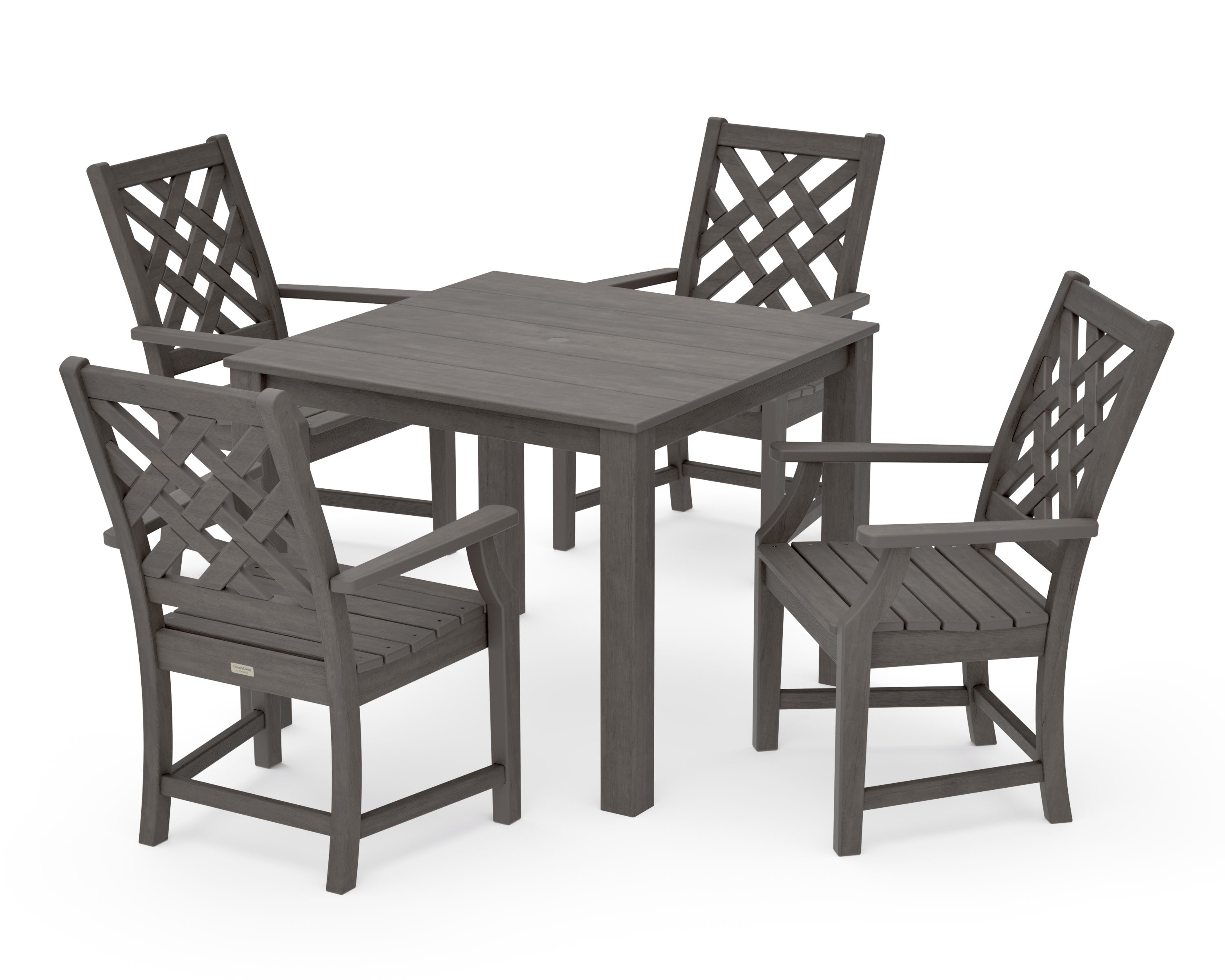 Wovendale 5-Piece Parsons Dining Set in Driftwood