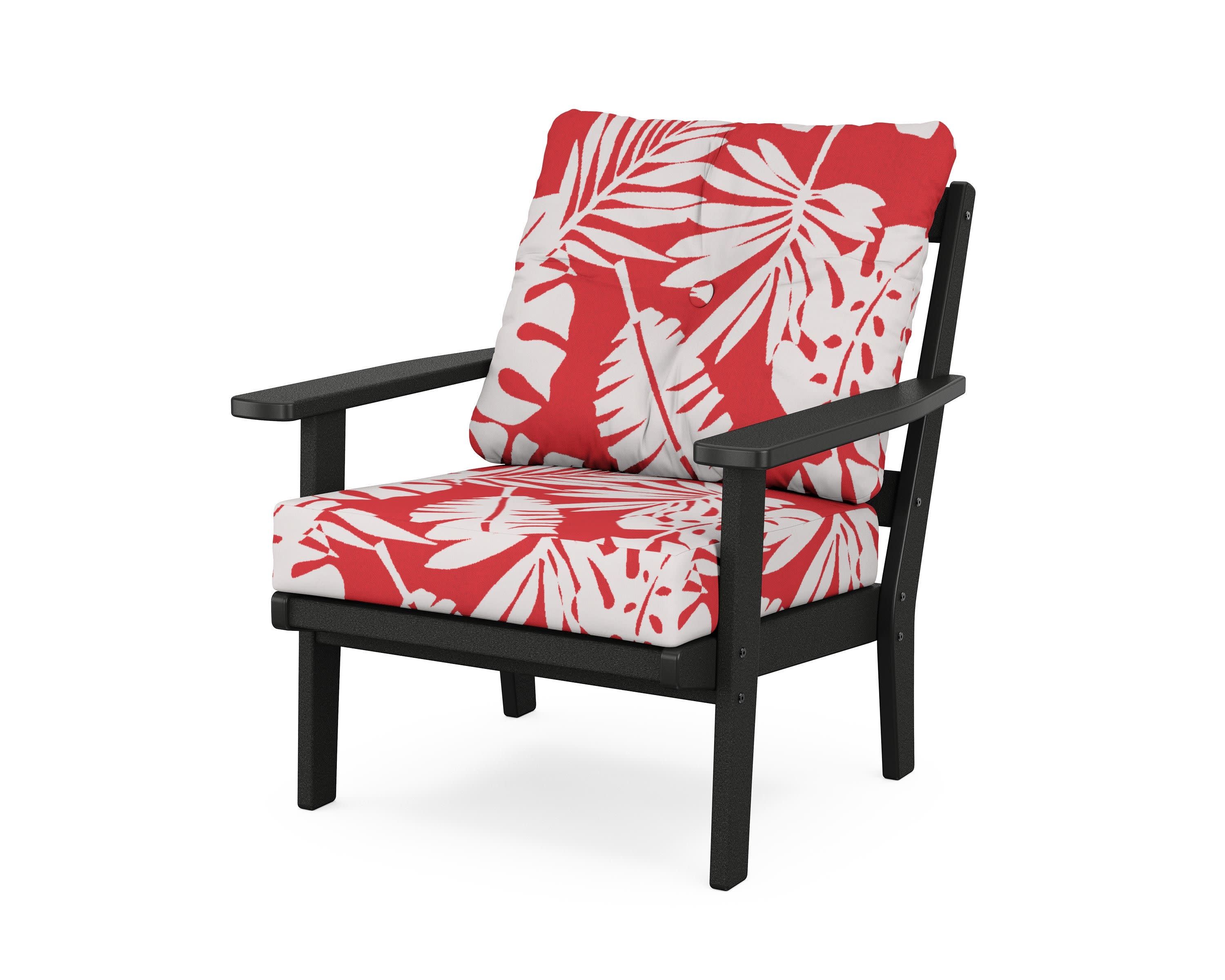 Prairie Deep Seating Chair in Black / Leaf Crimson