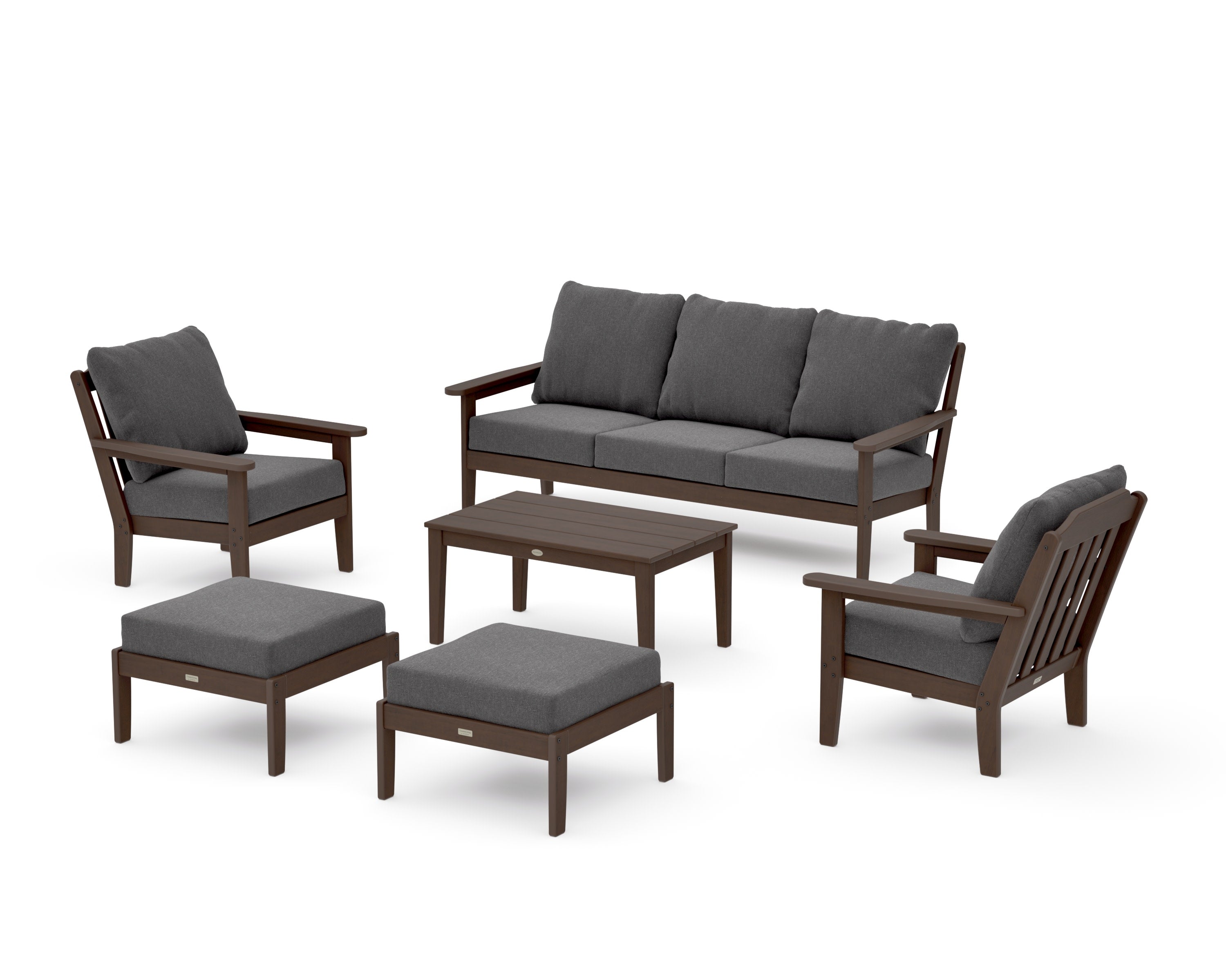 Cottage 6-Piece Lounge Sofa Set in Kona / Ash Charcoal