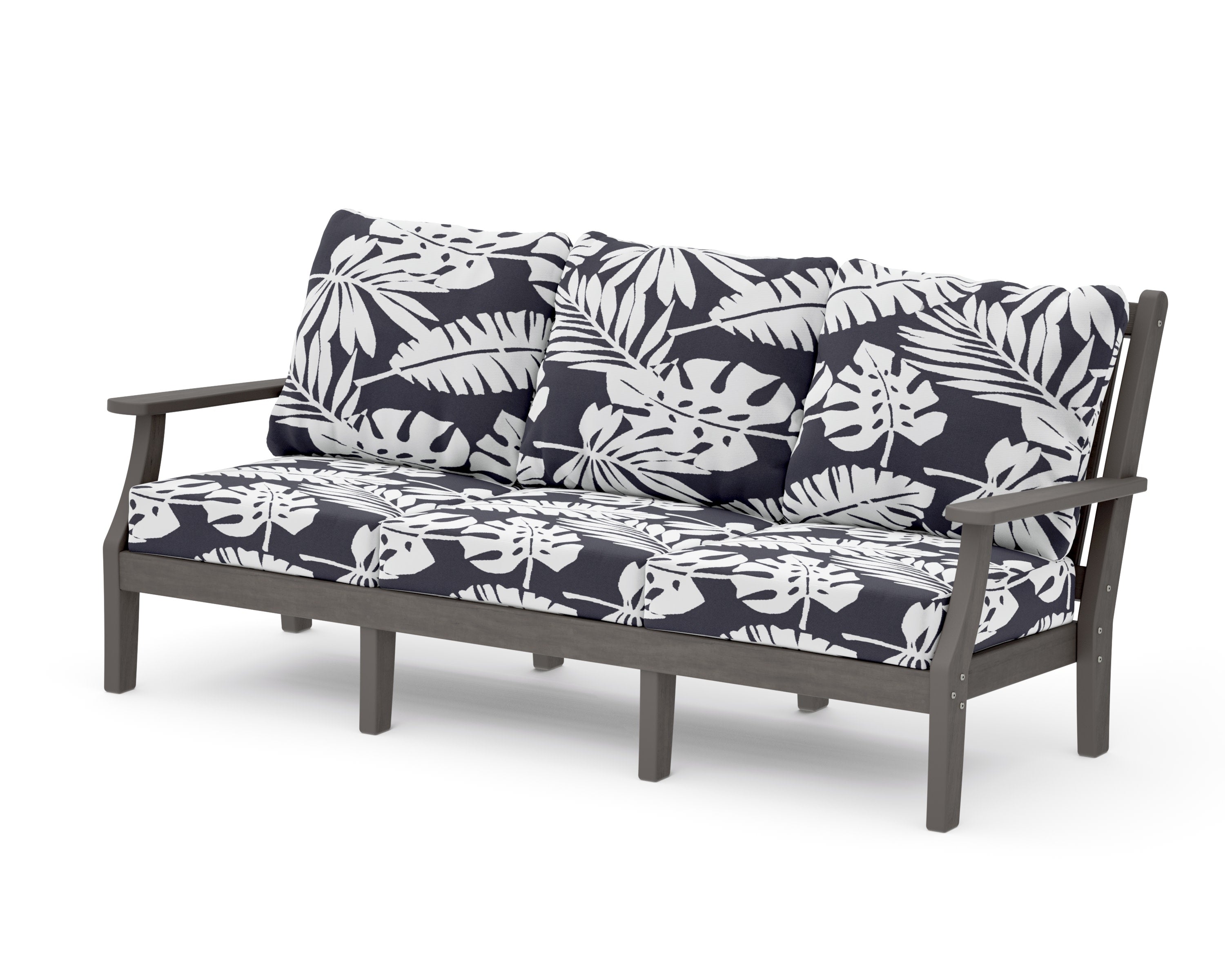Wovendale Deep Seating Sofa in Driftwood / Leaf Navy
