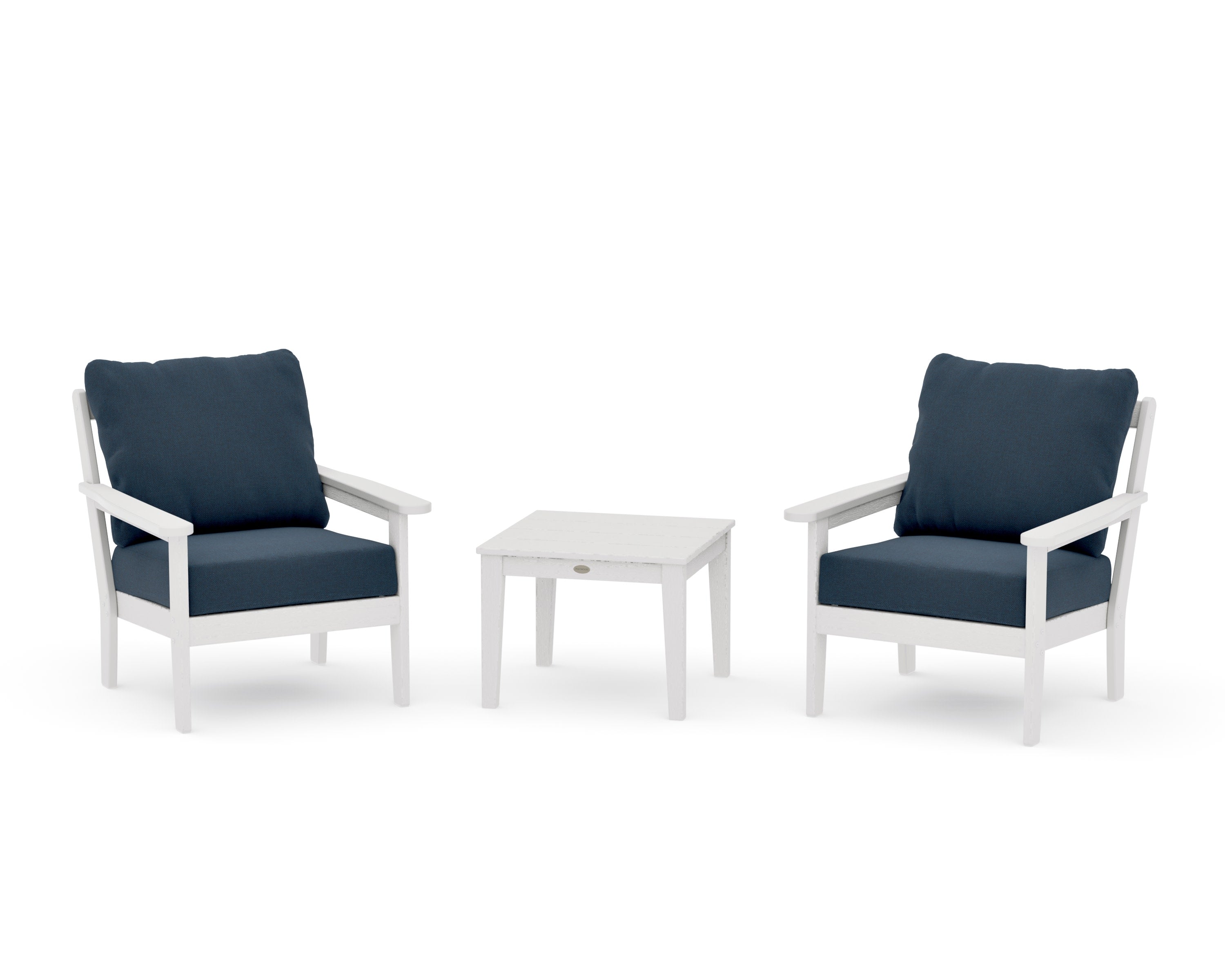 Cottage 3-Piece Deep Seating Set in Vintage White / Marine Indigo