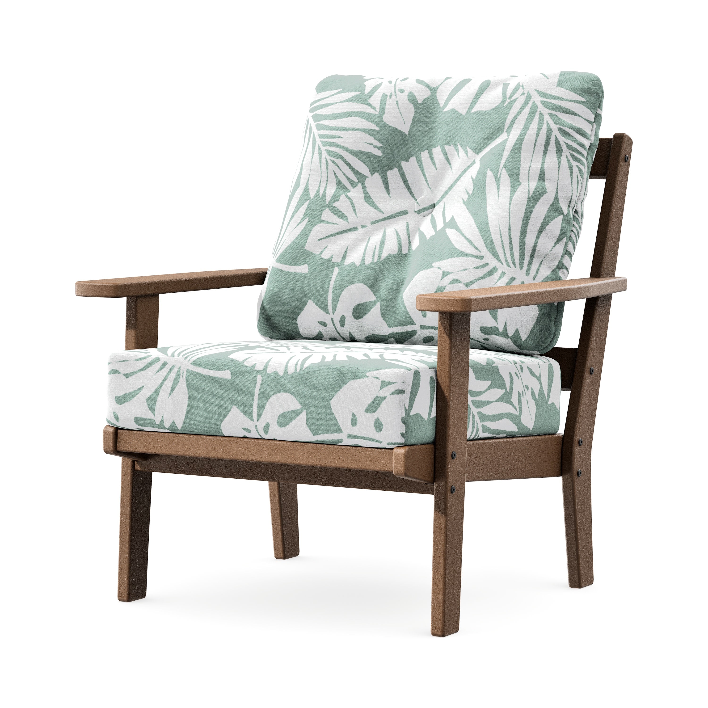Prairie Deep Seating Chair in Teak / Leaf Glacier Spa