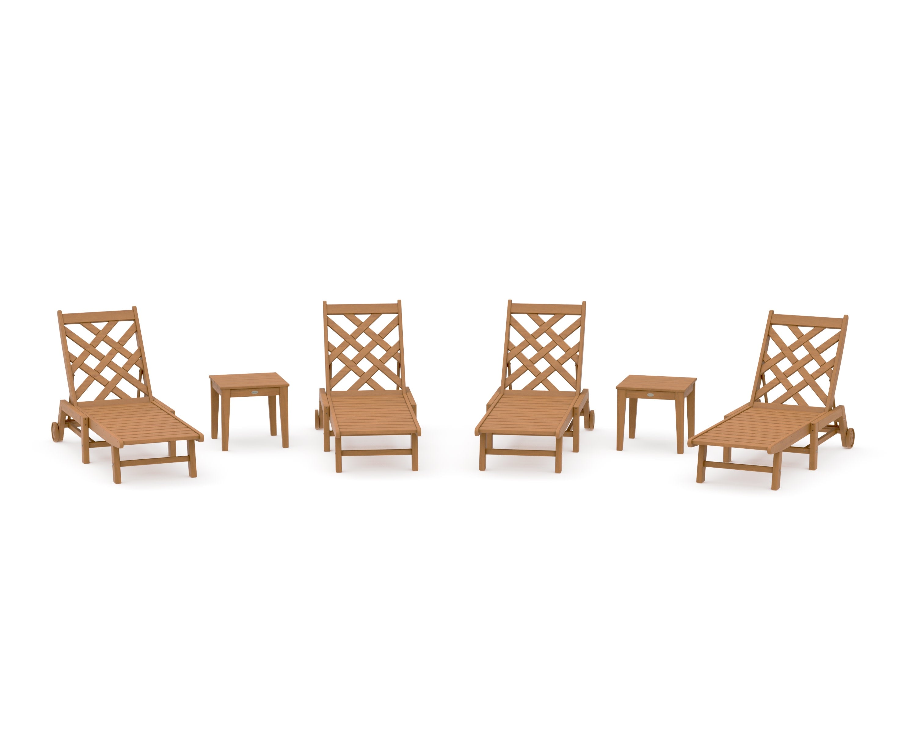 Wovendale 6-Piece Chaise Set with Wheels in Natural