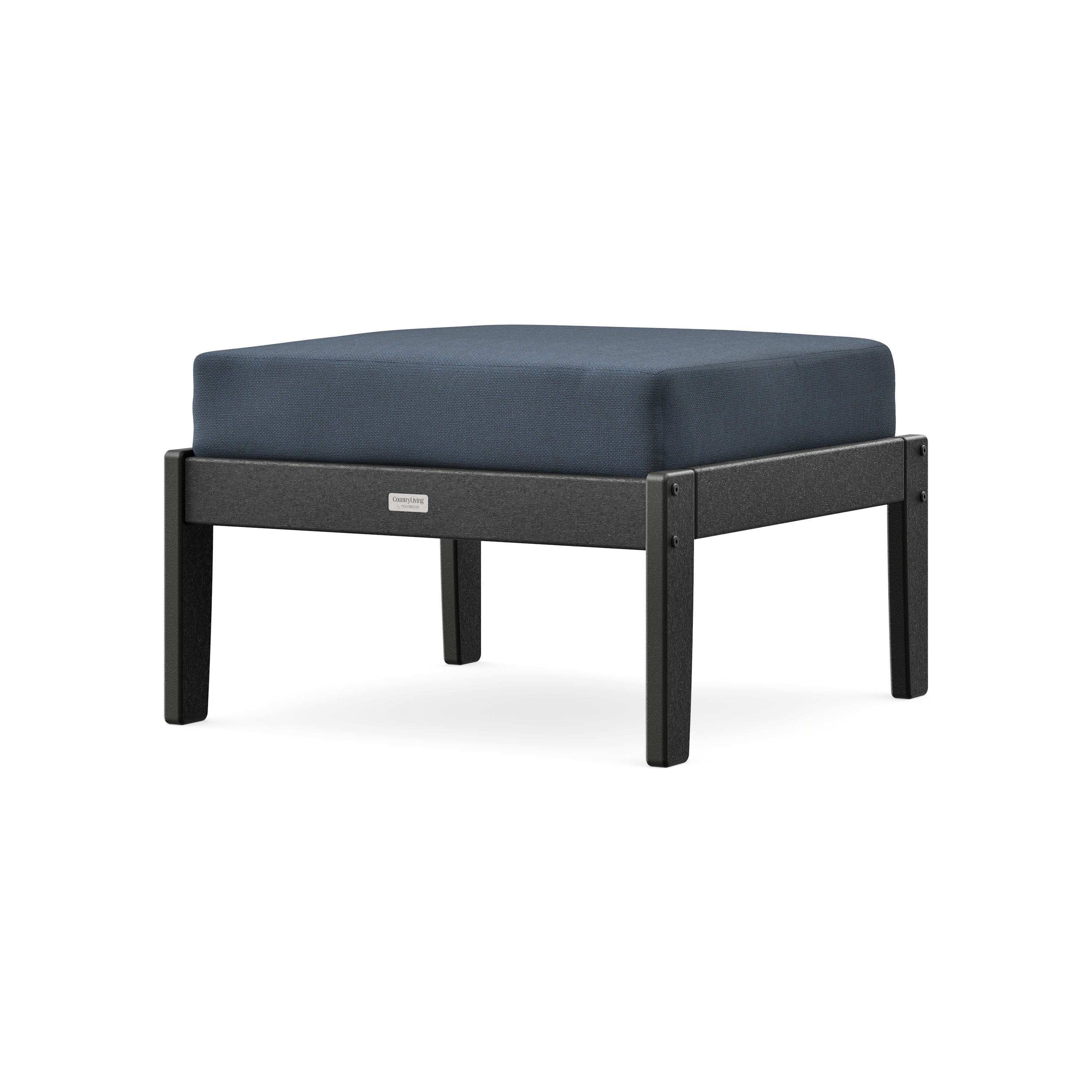 Cottage Deep Seating Ottoman in Black / Marine Indigo