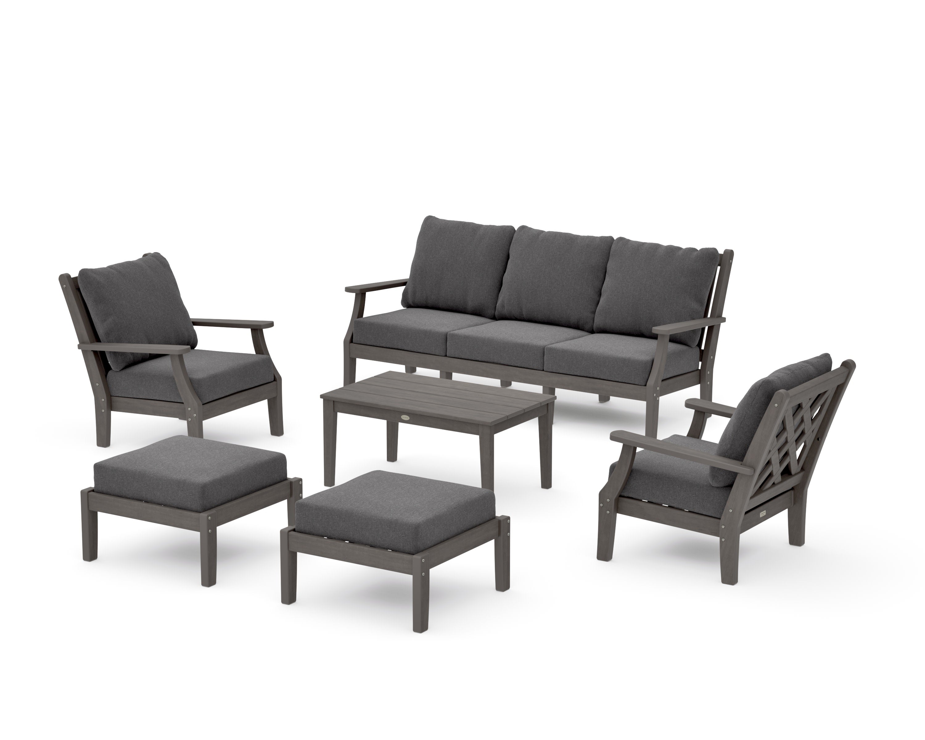 Wovendale 6-Piece Lounge Sofa Set in Driftwood / Ash Charcoal