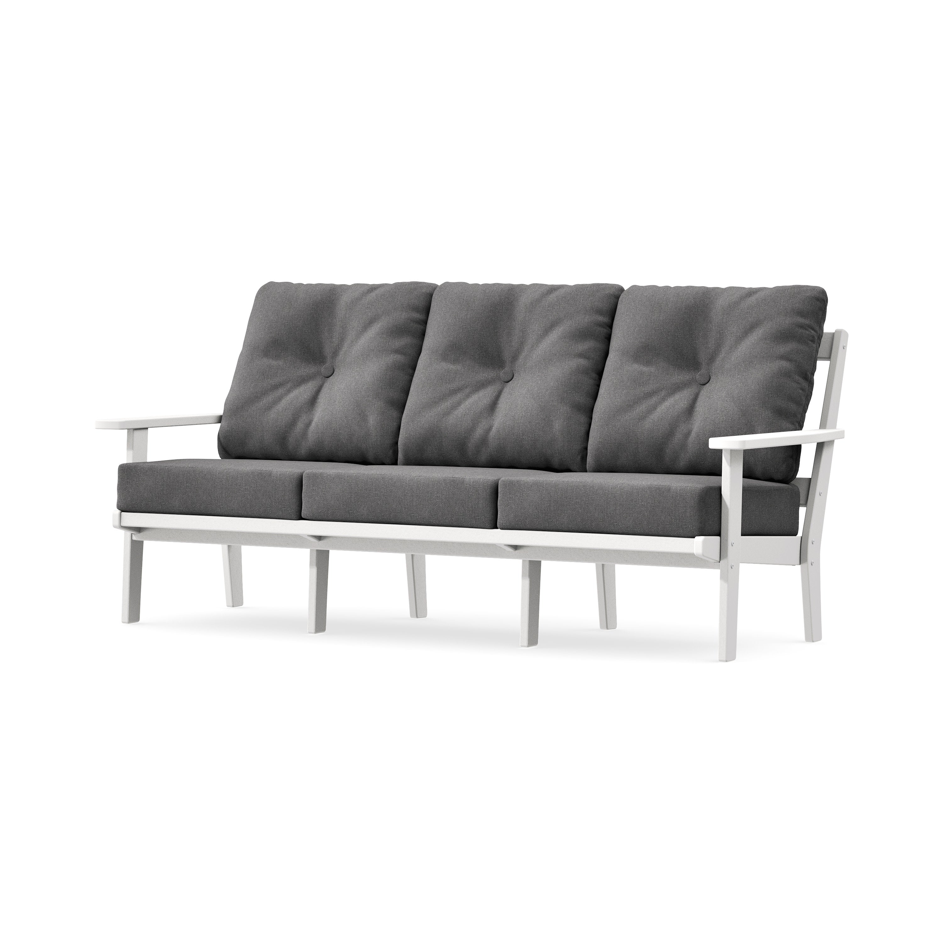 PrairieDeep Seating Sofa in White / Ash Charcoal