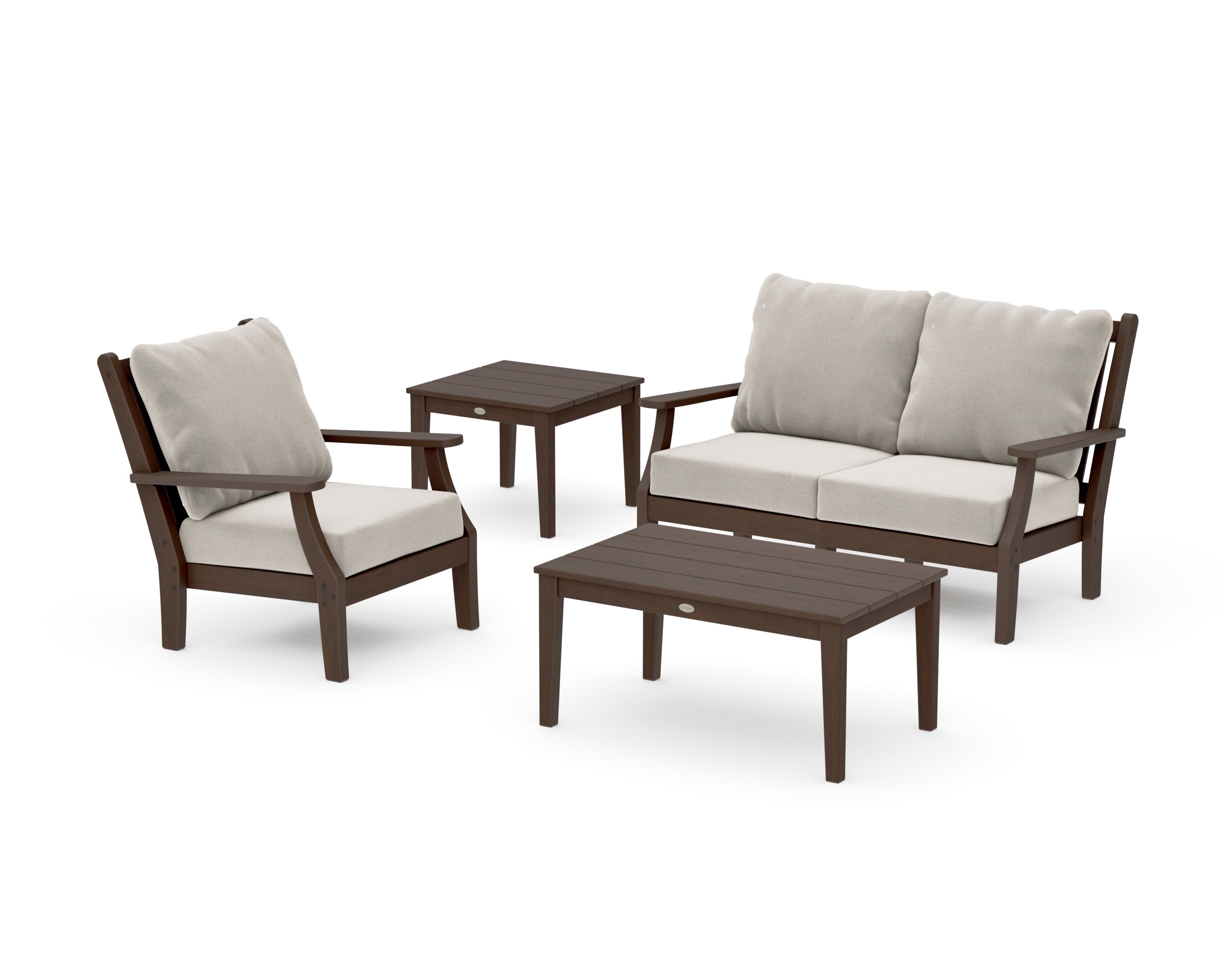 Wovendale 4-Piece Deep Seating Set in Kona / Dune Burlap