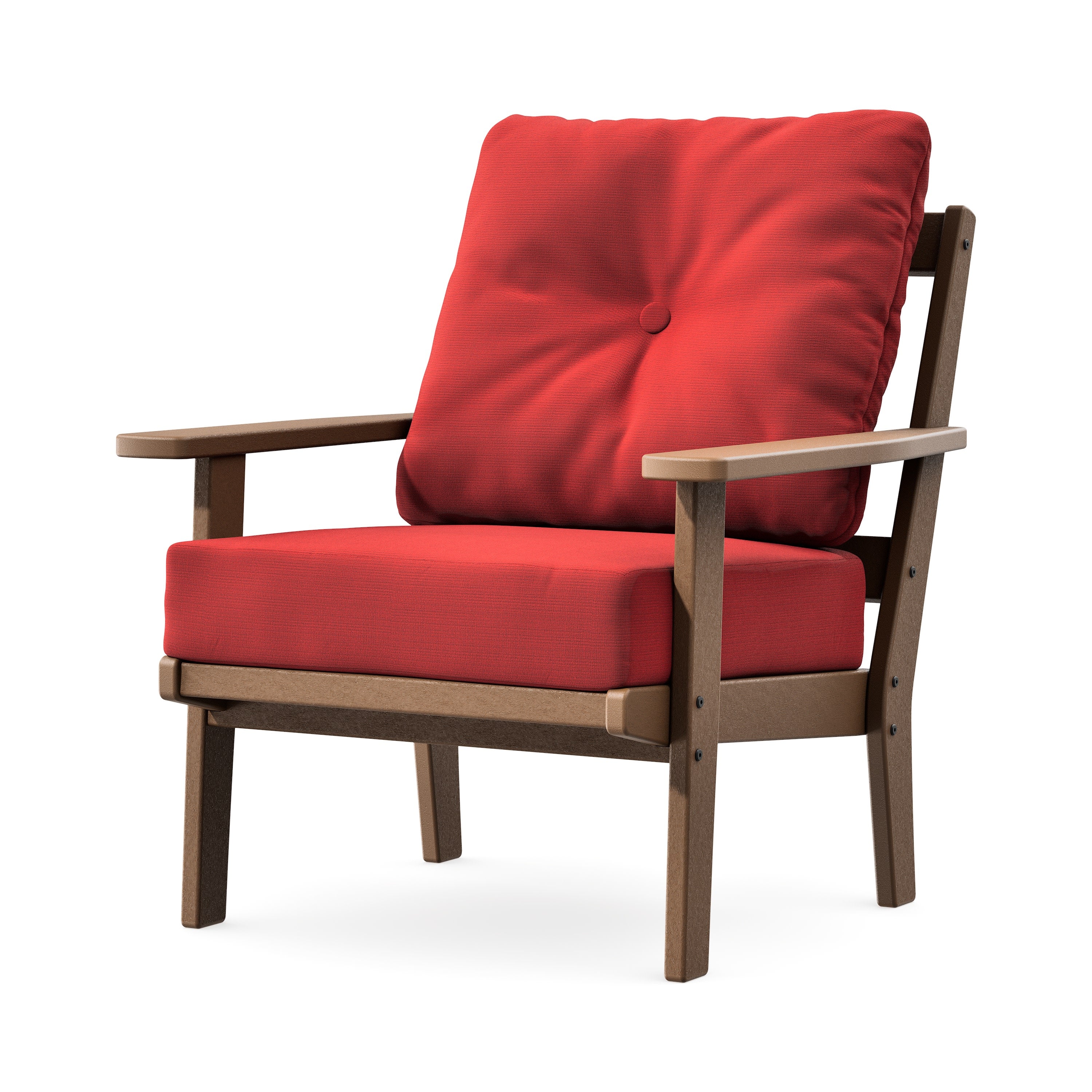 Prairie Deep Seating Chair in Teak / Crimson Linen