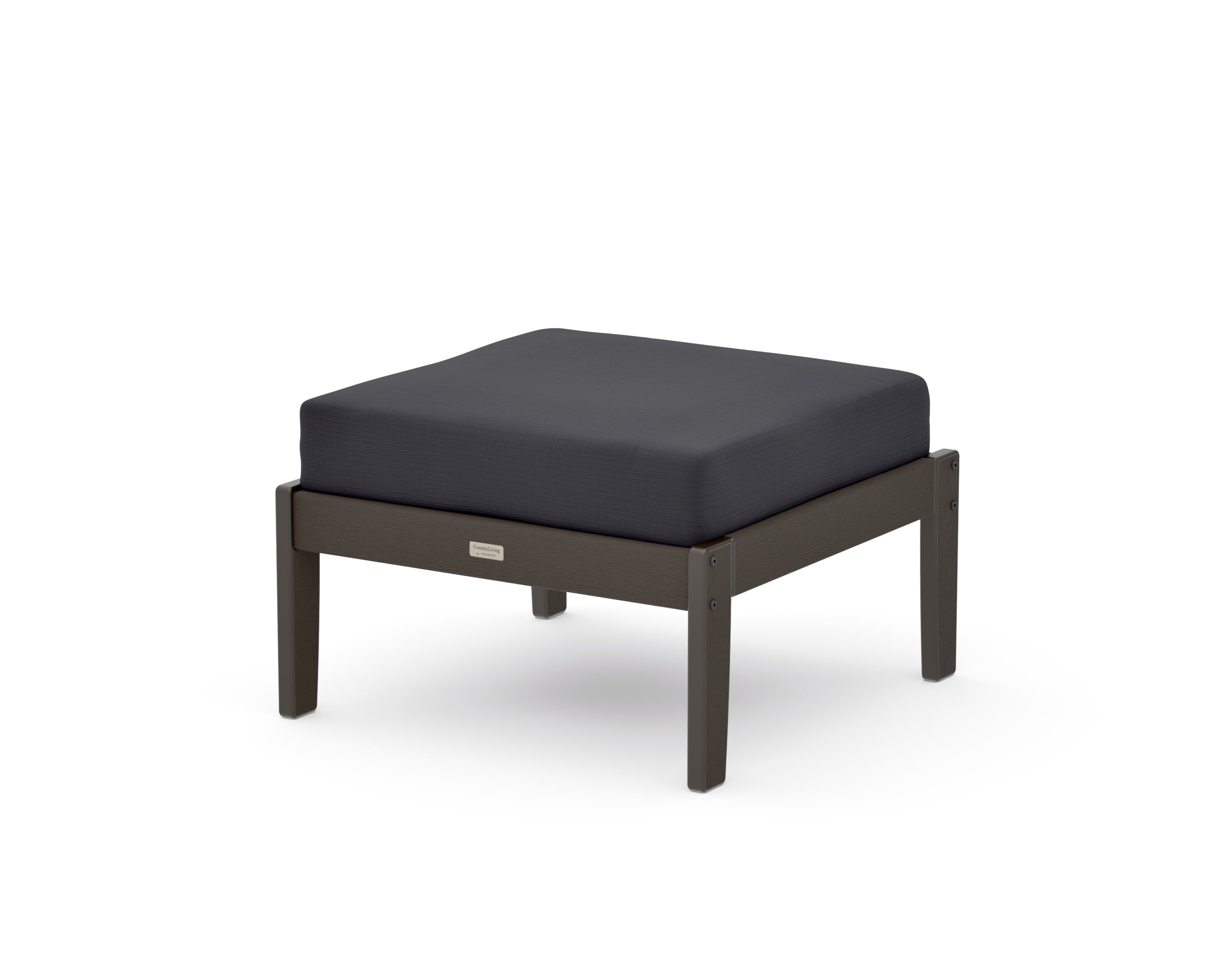 Cottage Deep Seating Ottoman in Vintage Coffee / Midnight Linen