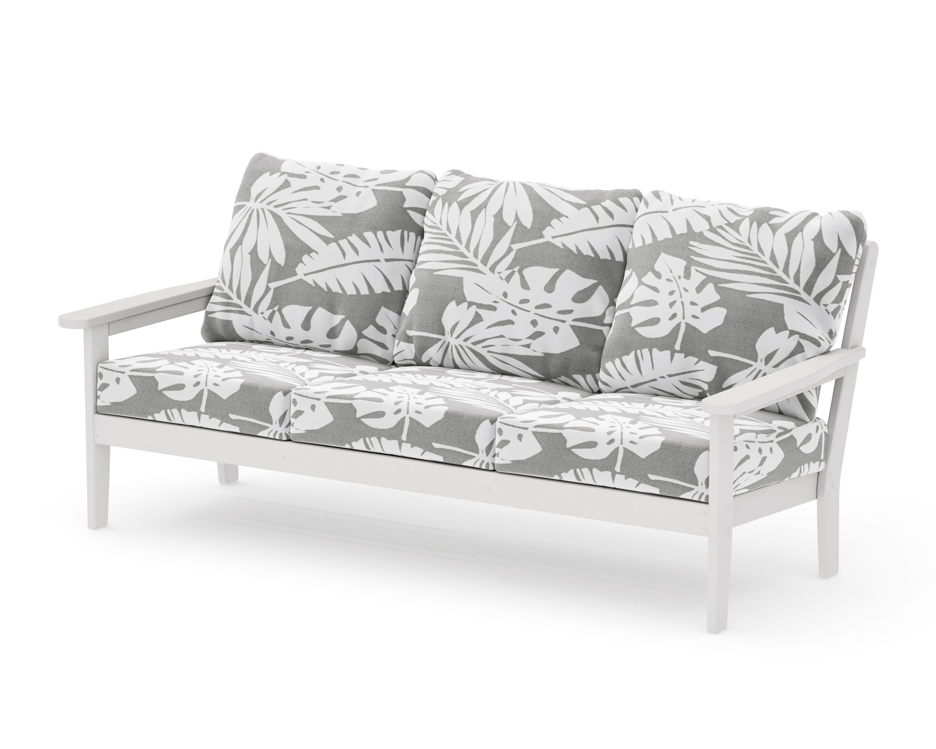 Cottage Deep Seating Sofa in Vintage White / Leaf Grey Mist