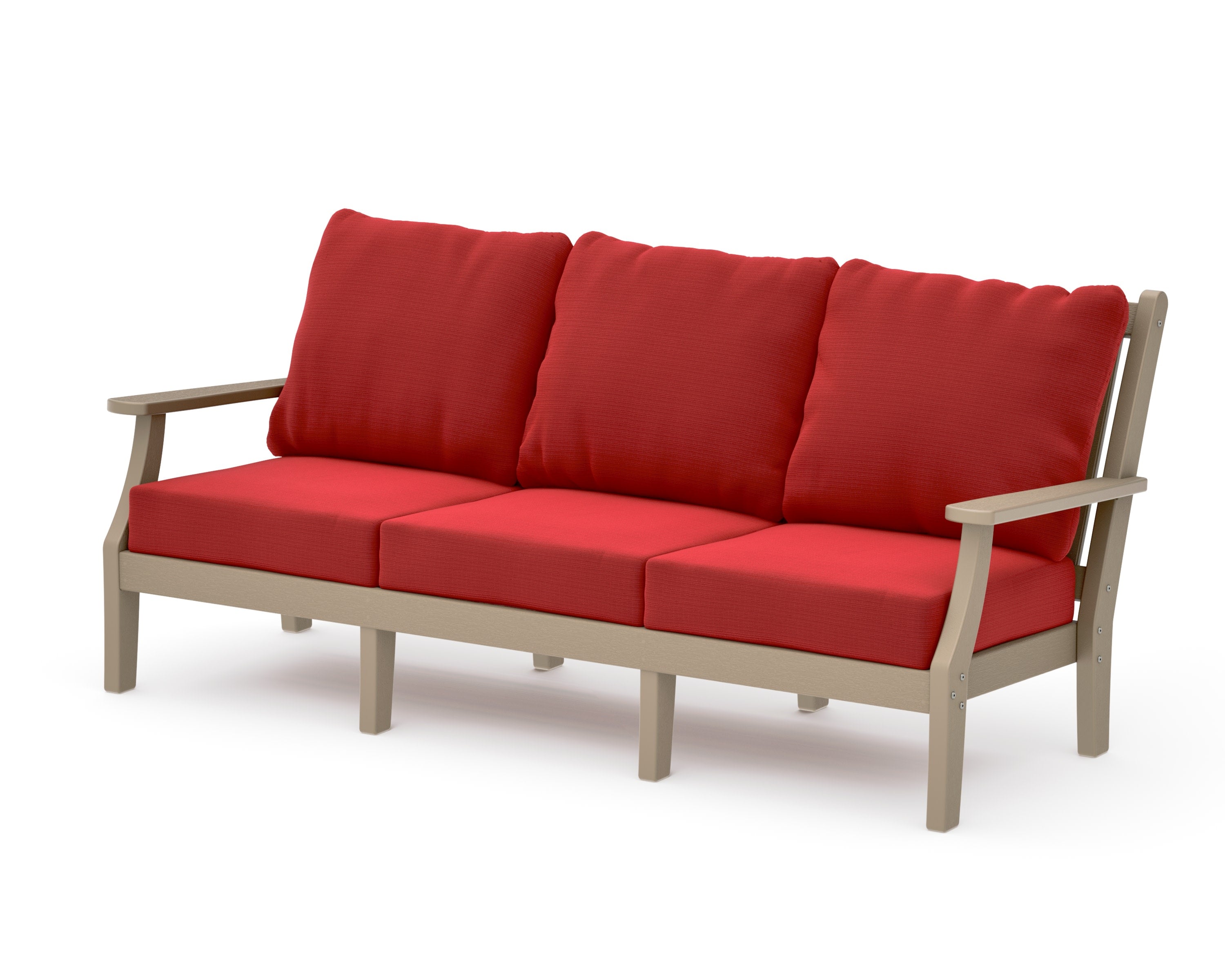 Wovendale Deep Seating Sofa in Vintage Sahara / Crimson Linen