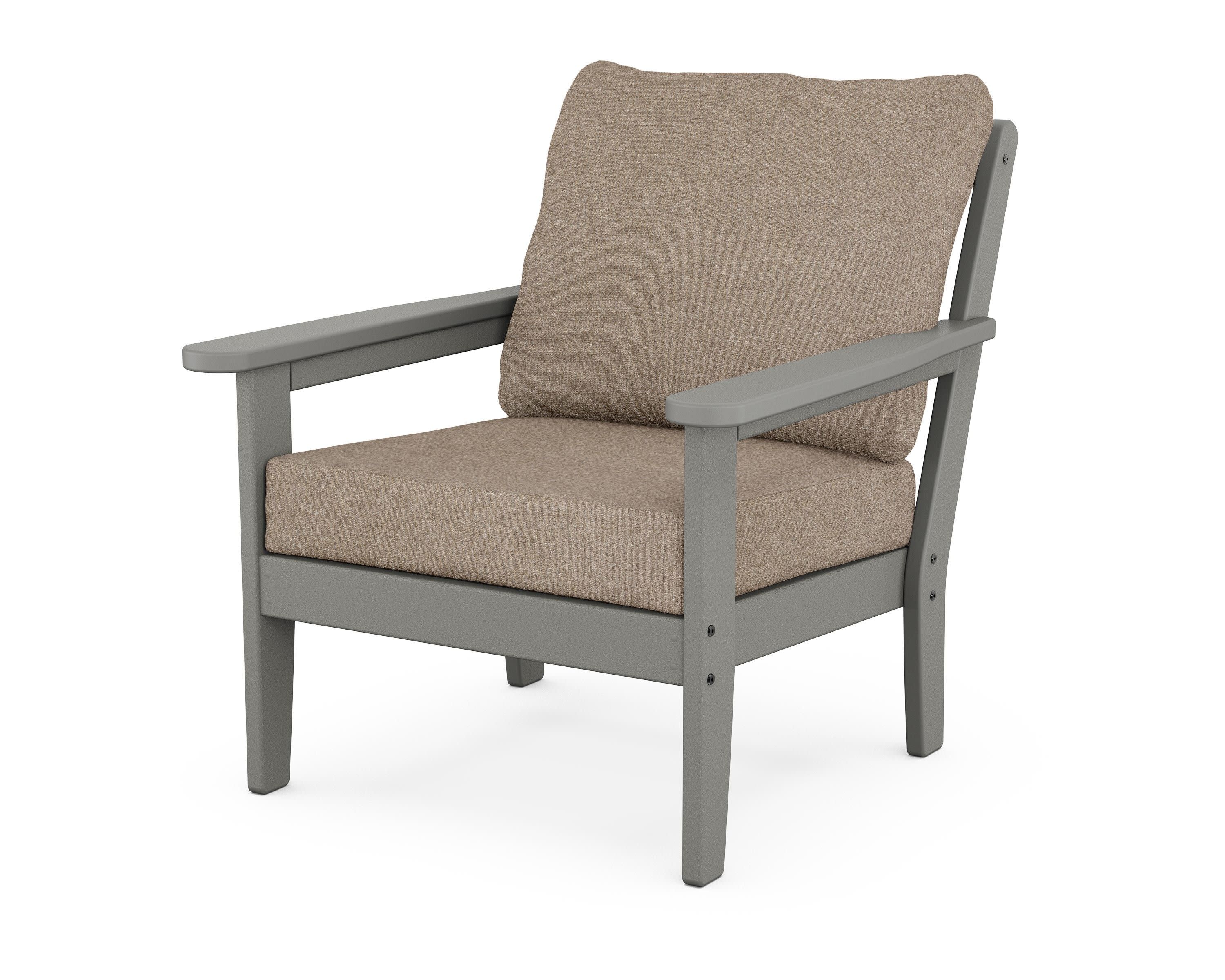 Cottage Deep Seating Chair in Slate Grey / Spiced Burlap