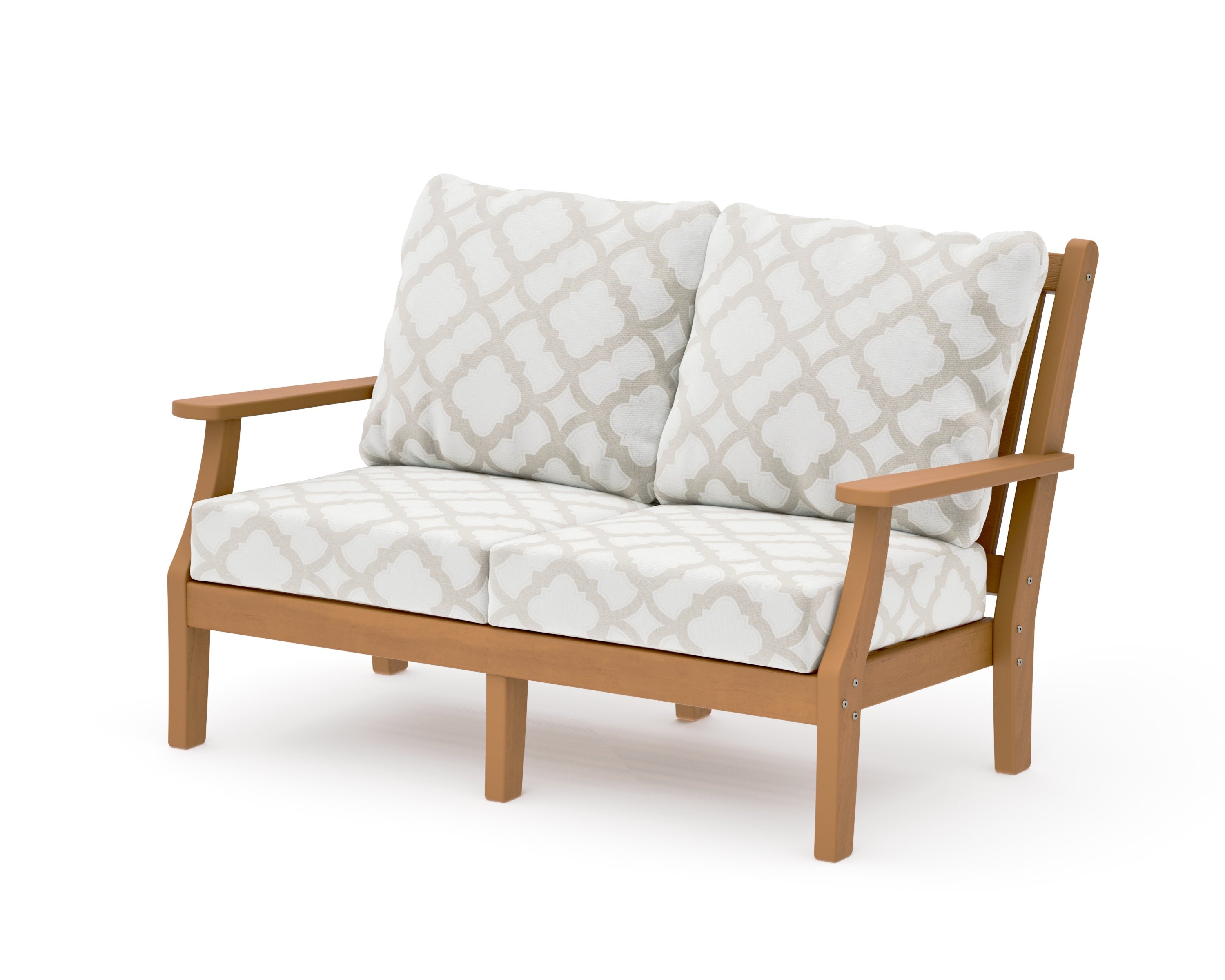 Wovendale Deep Seating Loveseat in Natural / Trellis Dune Burlap