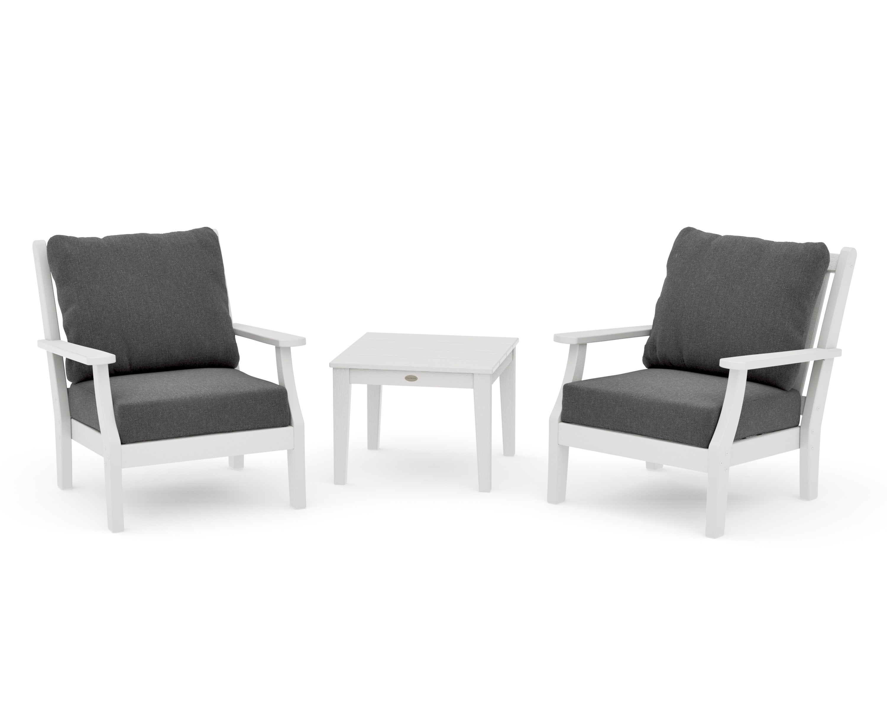Wovendale 3-Piece Deep Seating Set in Vintage White / Ash Charcoal
