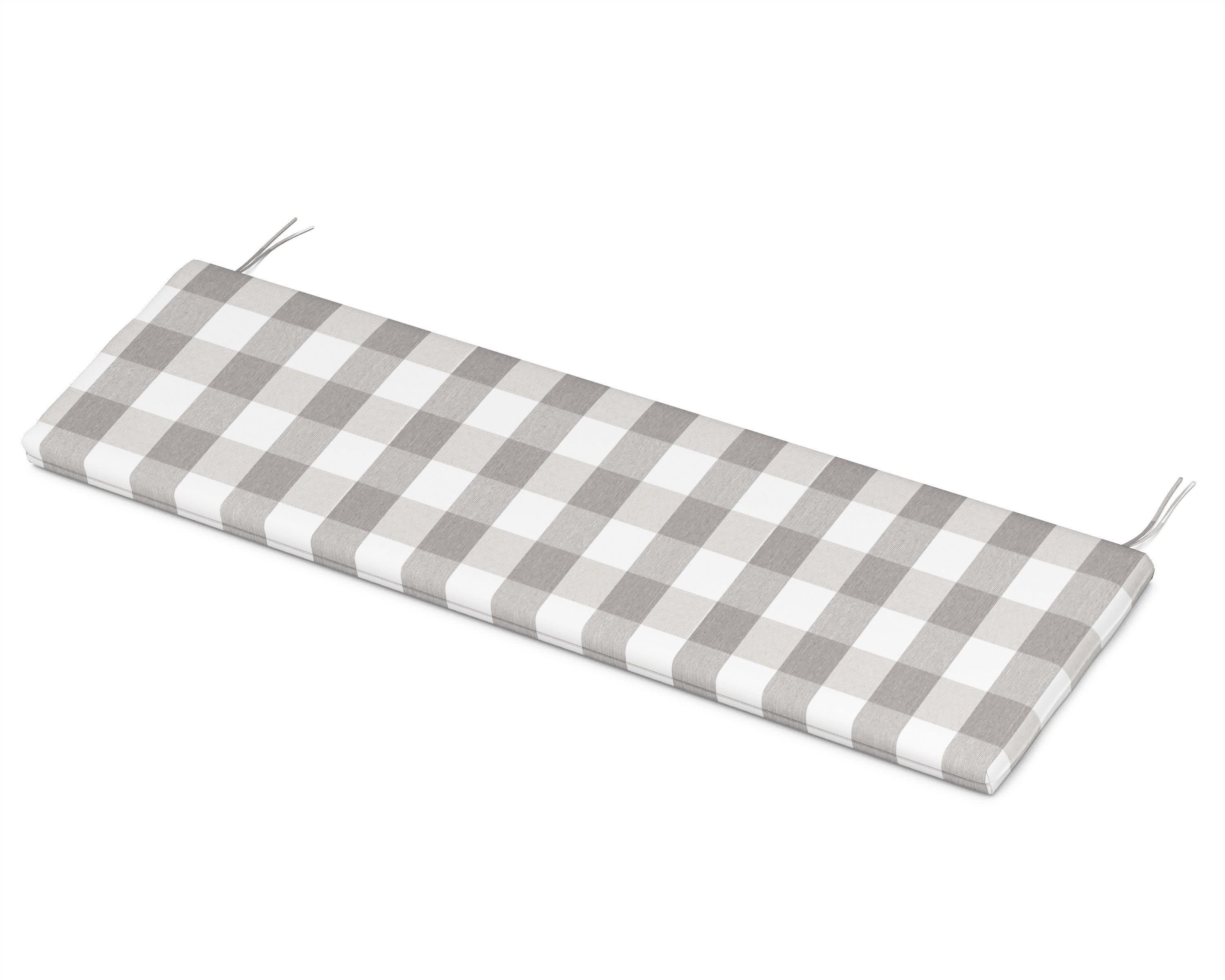 Bench Seat Cushion - 17.5"D x 55"W x 2.5"H in Buffalo Plaid Grey Mist