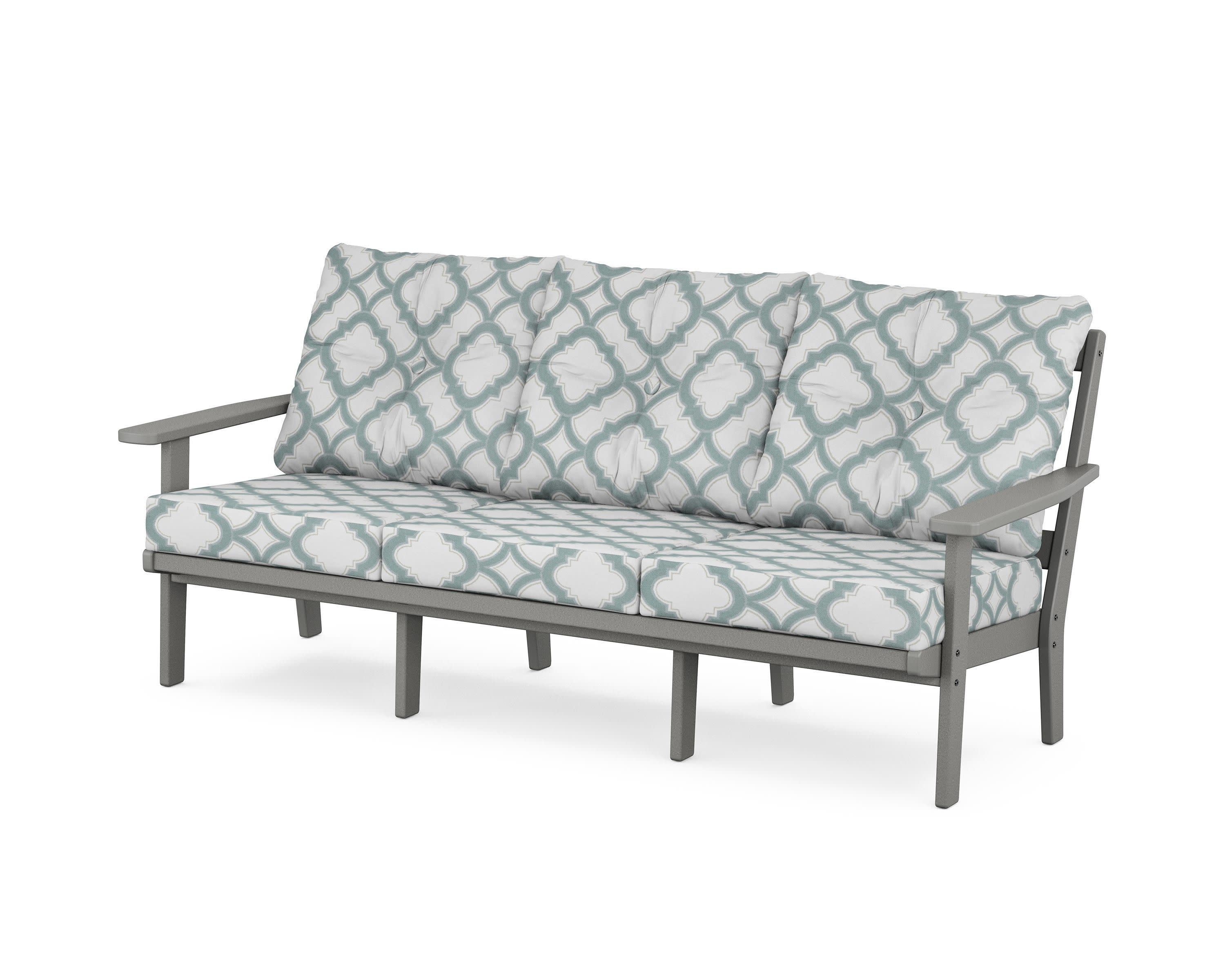 PrairieDeep Seating Sofa in Slate Grey / Trellis Glacier Spa