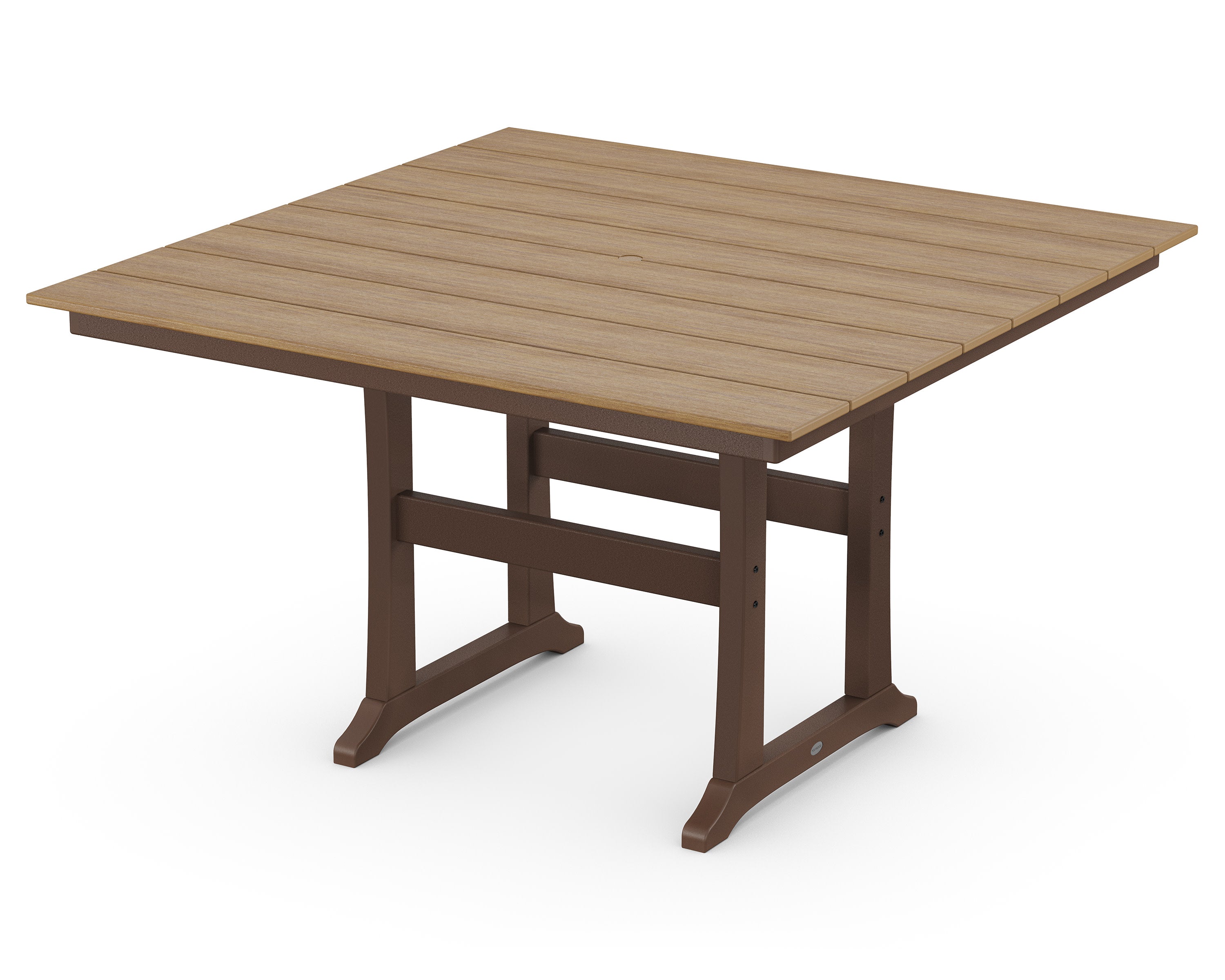 Farmhouse Trestle 59" Counter Table in Mahogany / Natural
