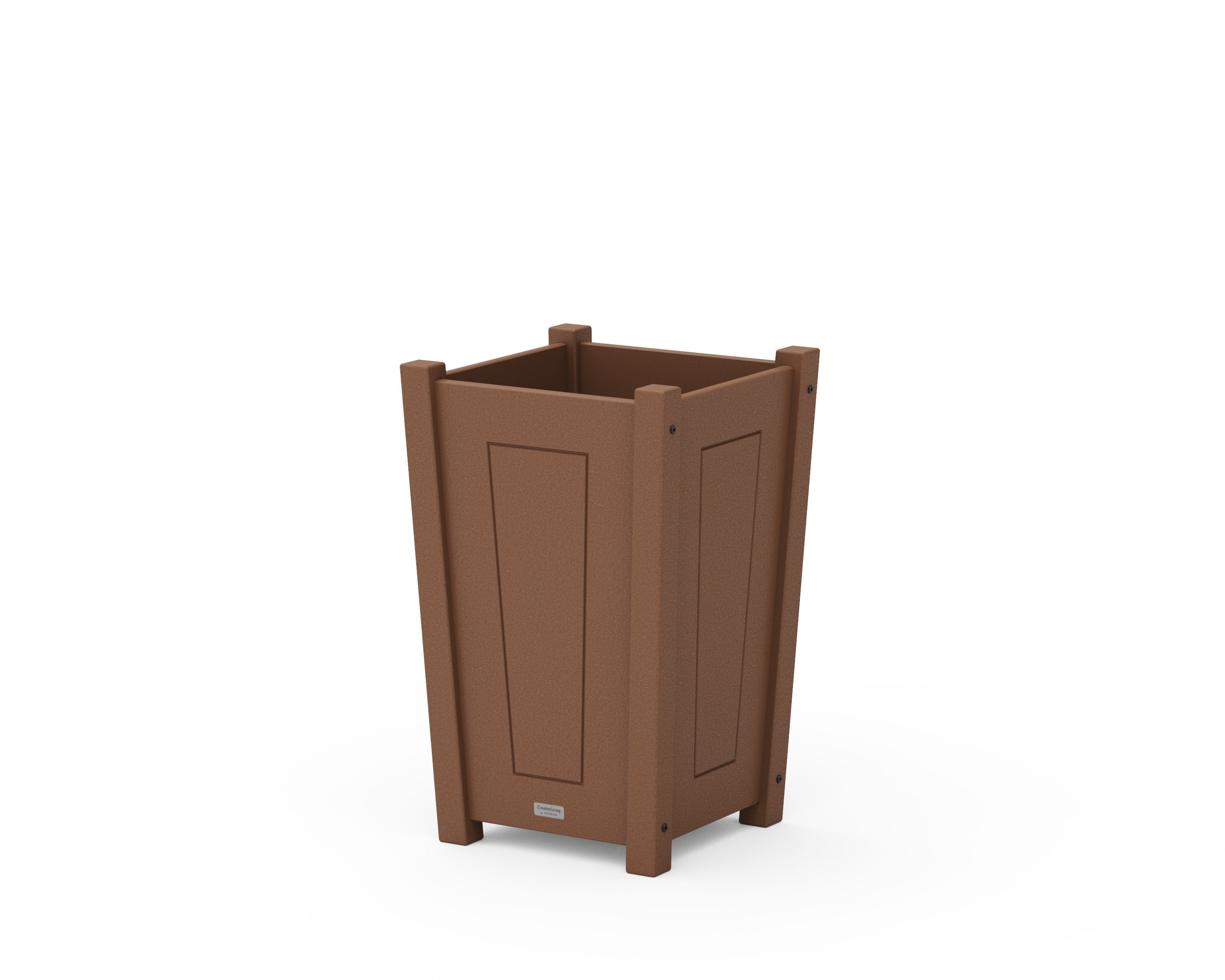 Country Living Tapered Square Short Planter Box in Teak