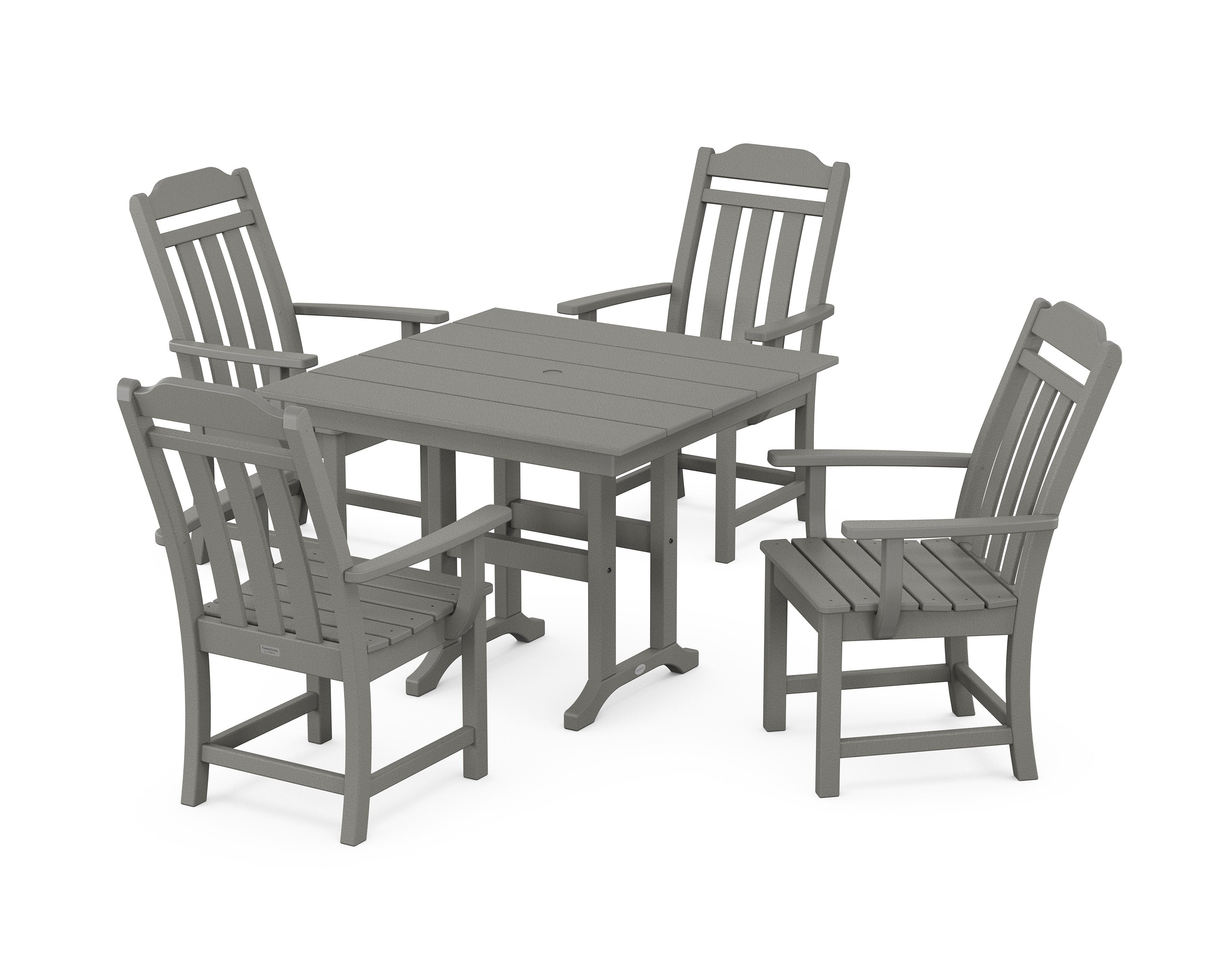 Cottage 5-Piece Farmhouse Dining Set in Slate Grey