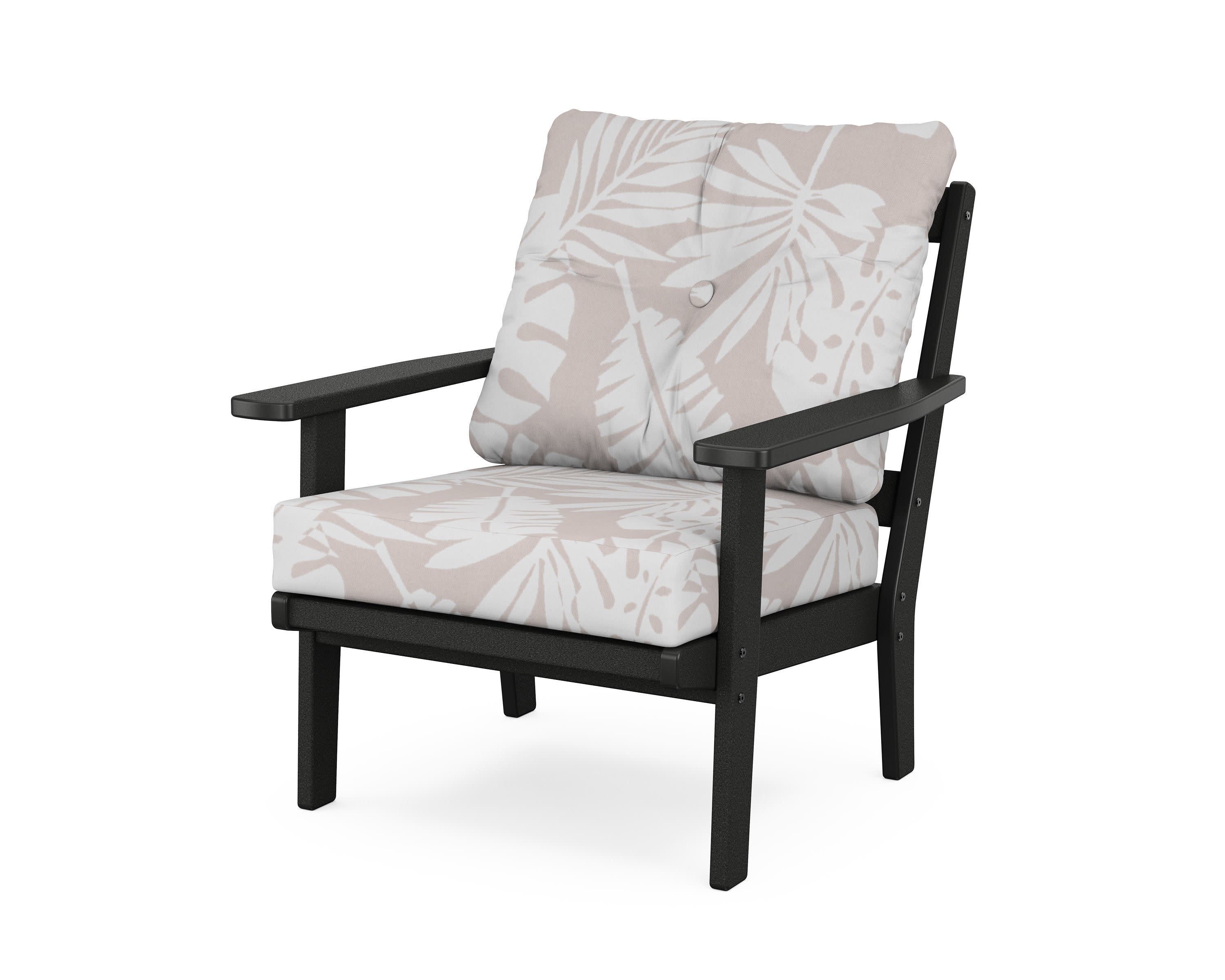 Prairie Deep Seating Chair in Black / Leaf Dune Burlap