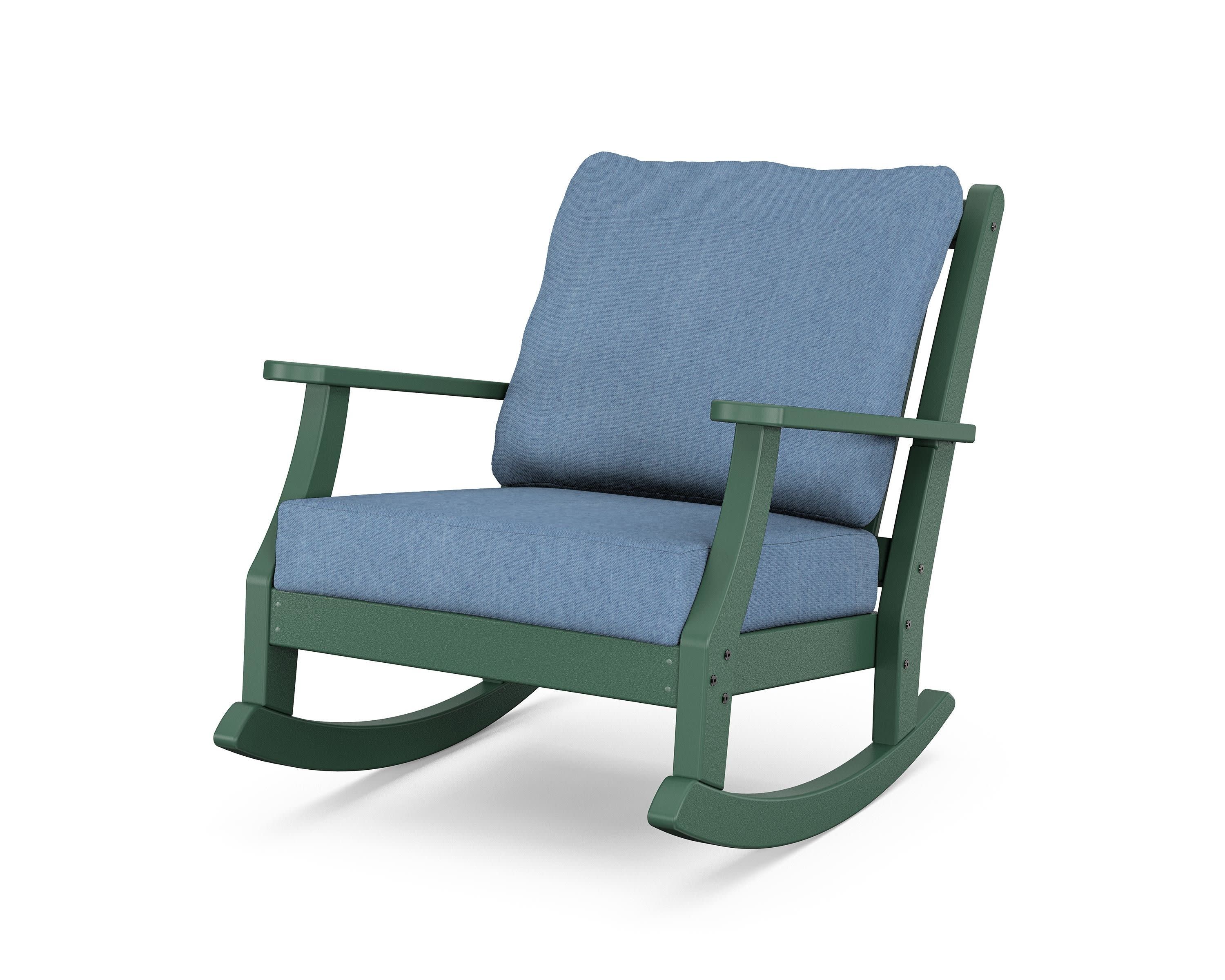 Wovendale Deep Seating Rocking Chair in Green / Sky Blue