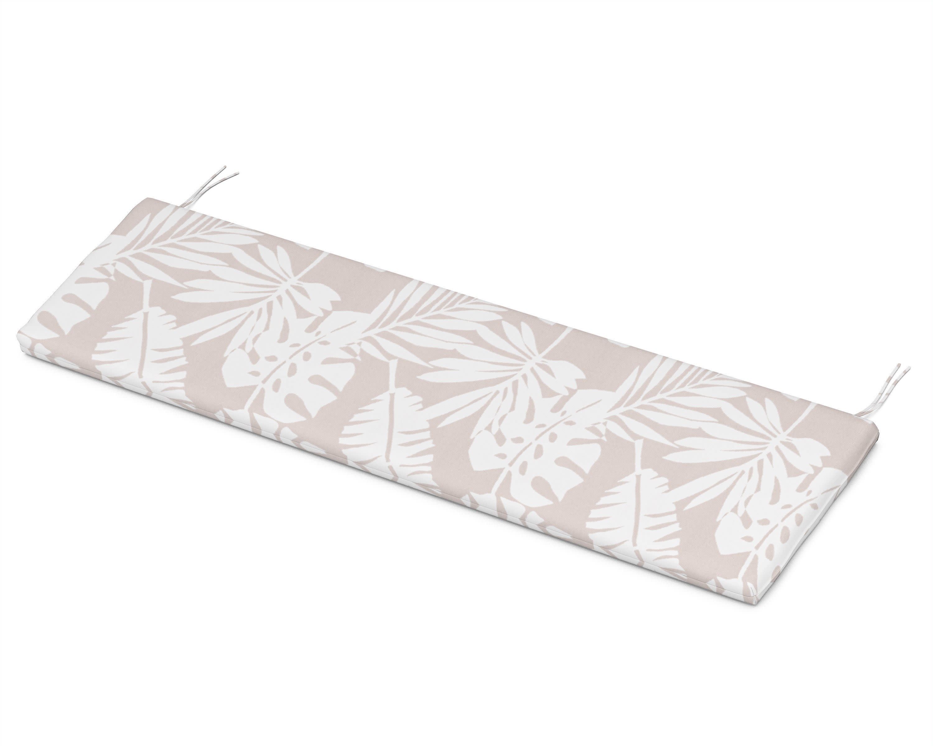 Bench Seat Cushion - 17.5"D x 55"W x 2.5"H in Leaf Dune Burlap