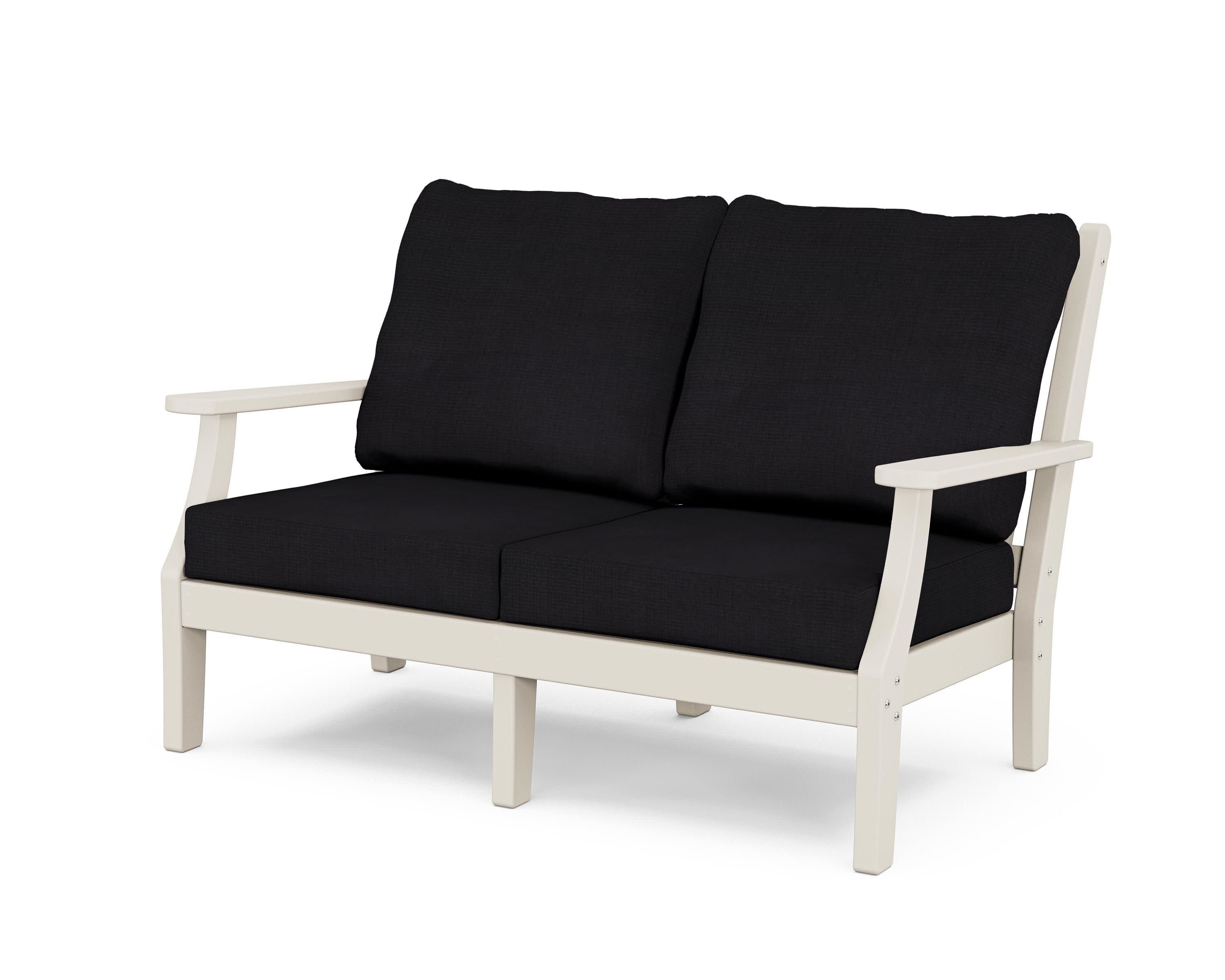 Wovendale Deep Seating Loveseat in Sand / Midnight Linen