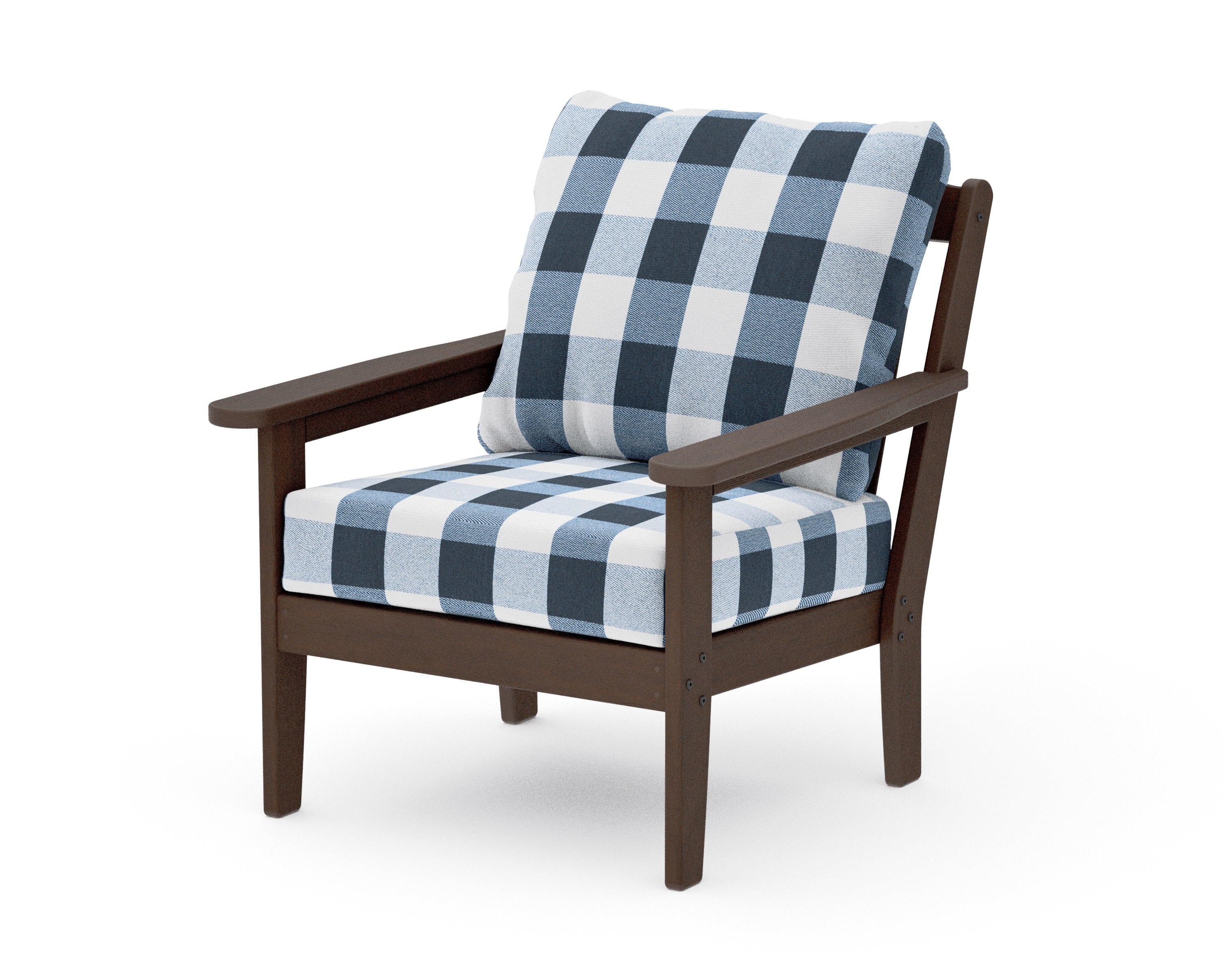 Cottage Deep Seating Chair in Kona / Trellis Marine Indigo