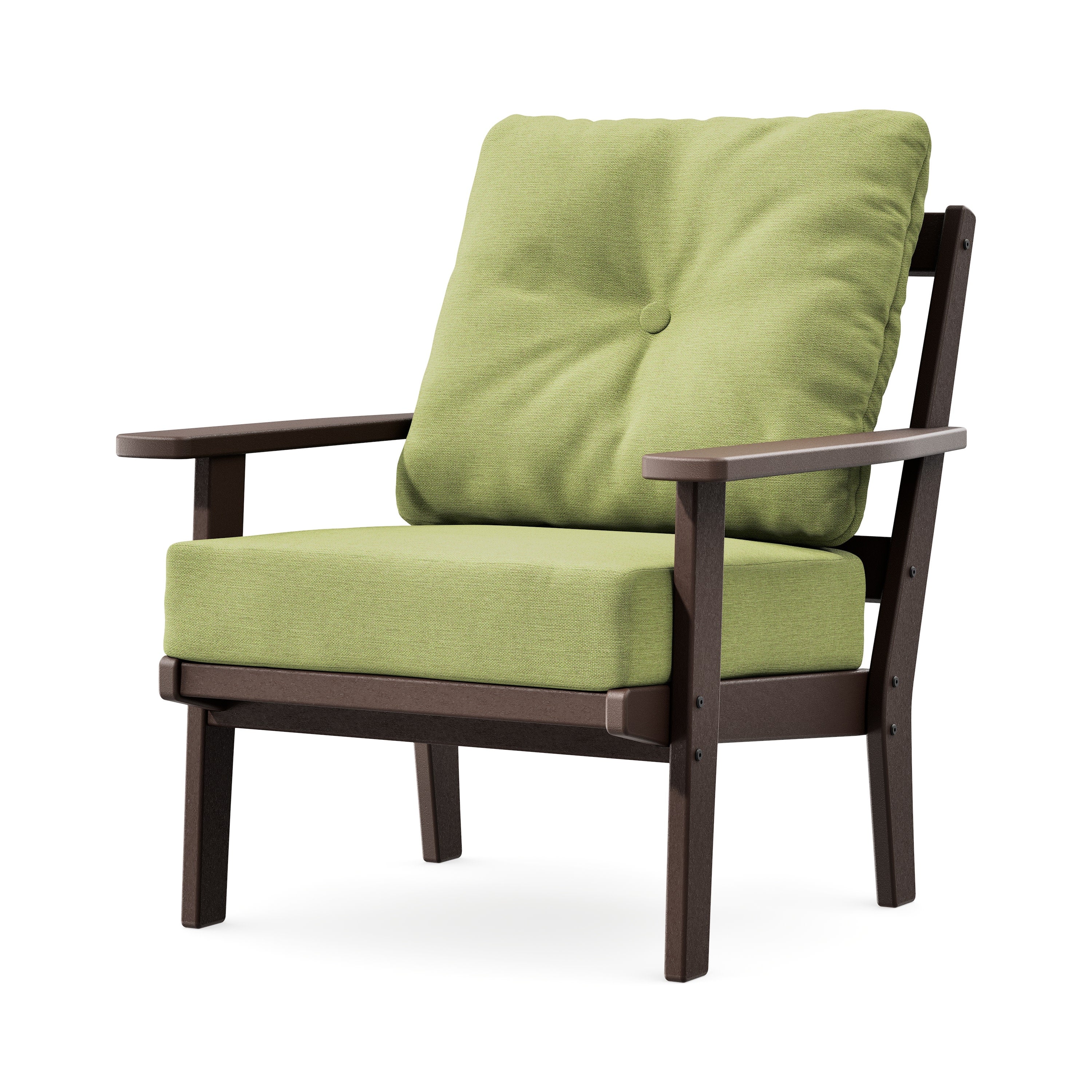 Prairie Deep Seating Chair in Mahogany / Chartreuse Boucle