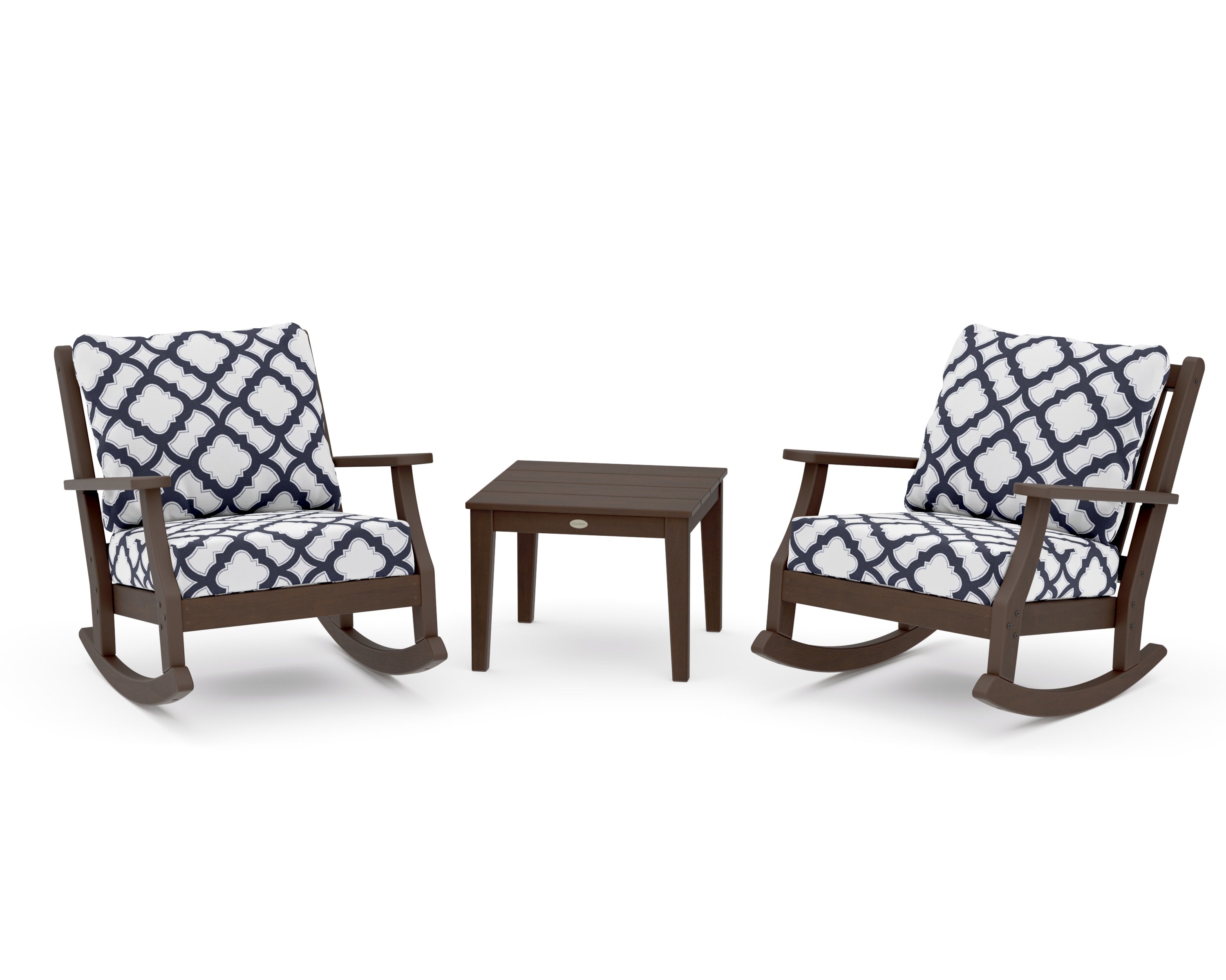 Wovendale 3-Piece Deep Seating Rocker Set in Kona / Trellis Navy