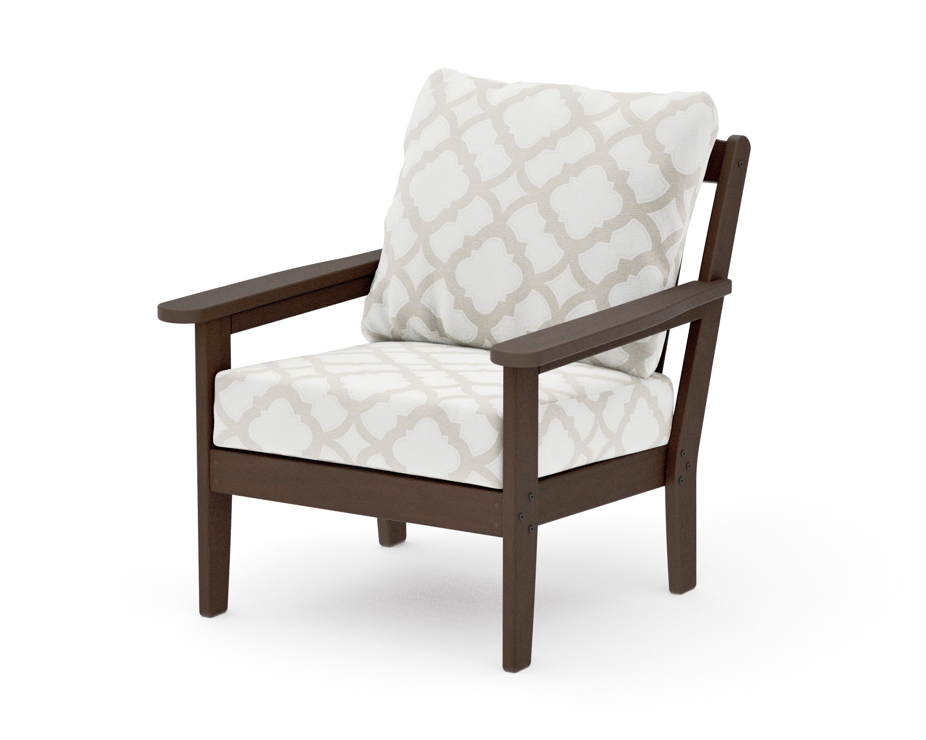 Cottage Deep Seating Chair in Kona / Trellis Dune Burlap
