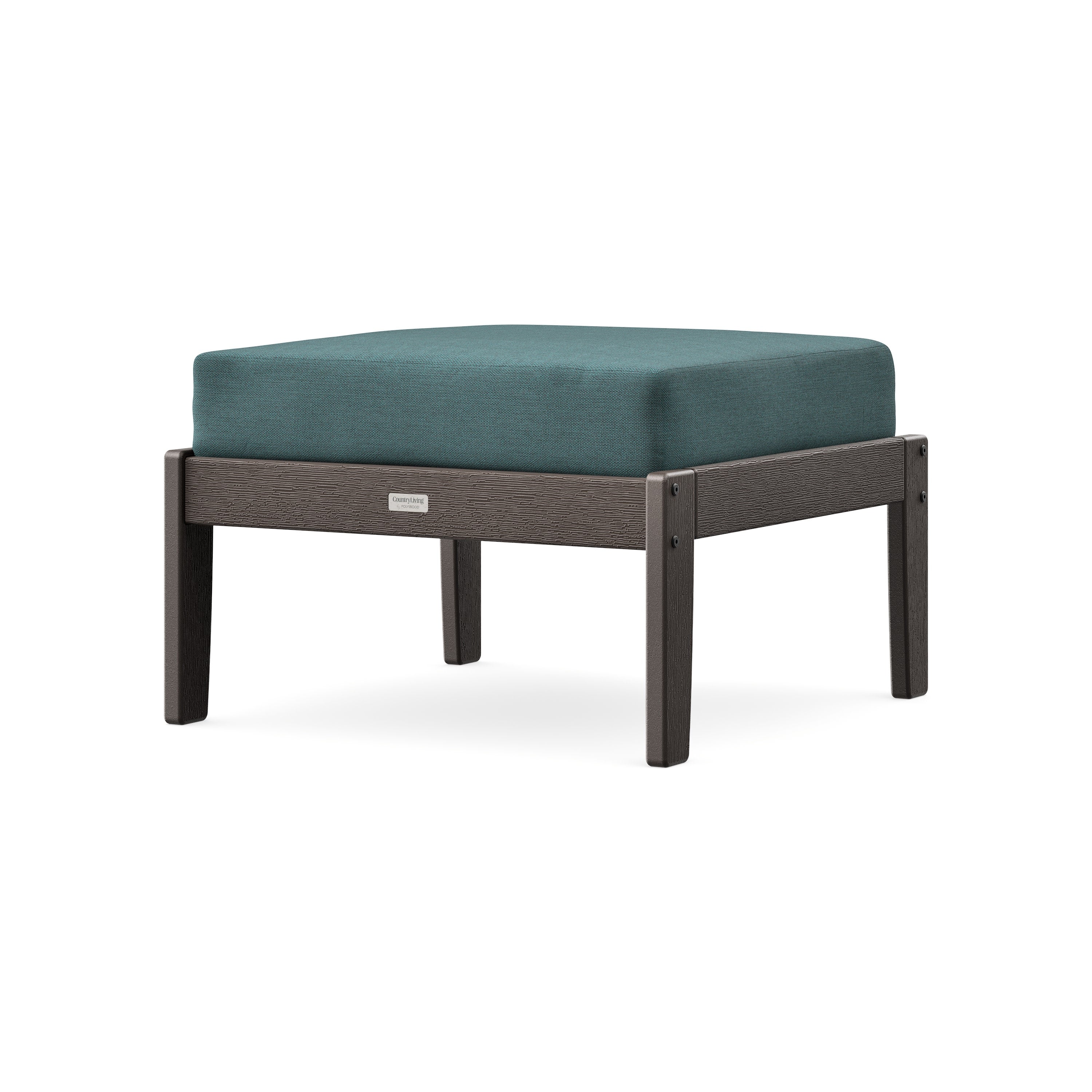 Cottage Deep Seating Ottoman in Vintage Coffee / Ocean Teal