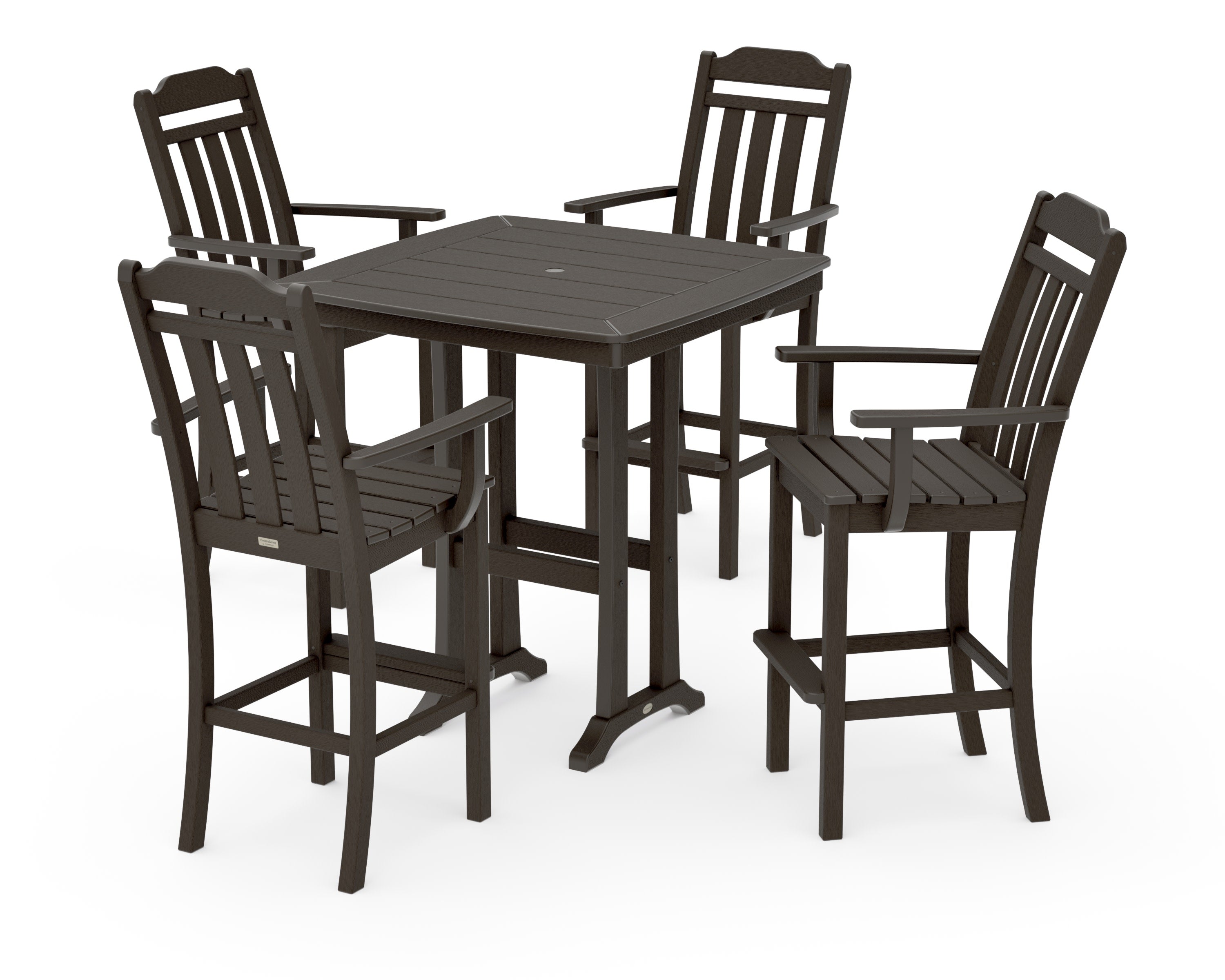 Cottage 5-Piece Bar Set with Trestle Legs in Vintage Coffee