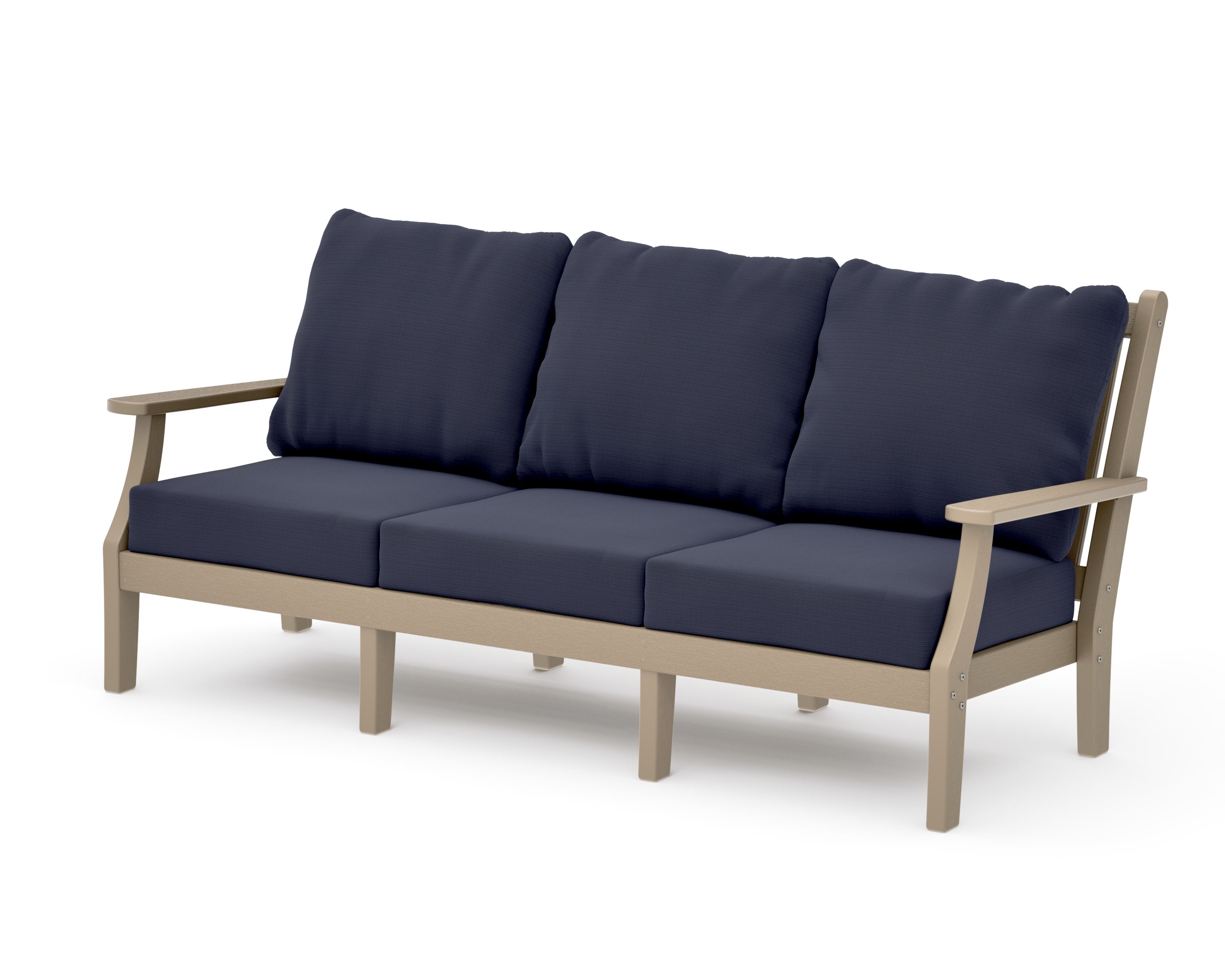 Wovendale Deep Seating Sofa in Vintage Sahara / Navy Linen